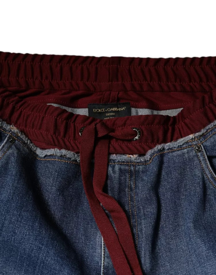 Dolce & Gabbana Blue Cotton Stretch Straight Denim Jeans | Regal Royce