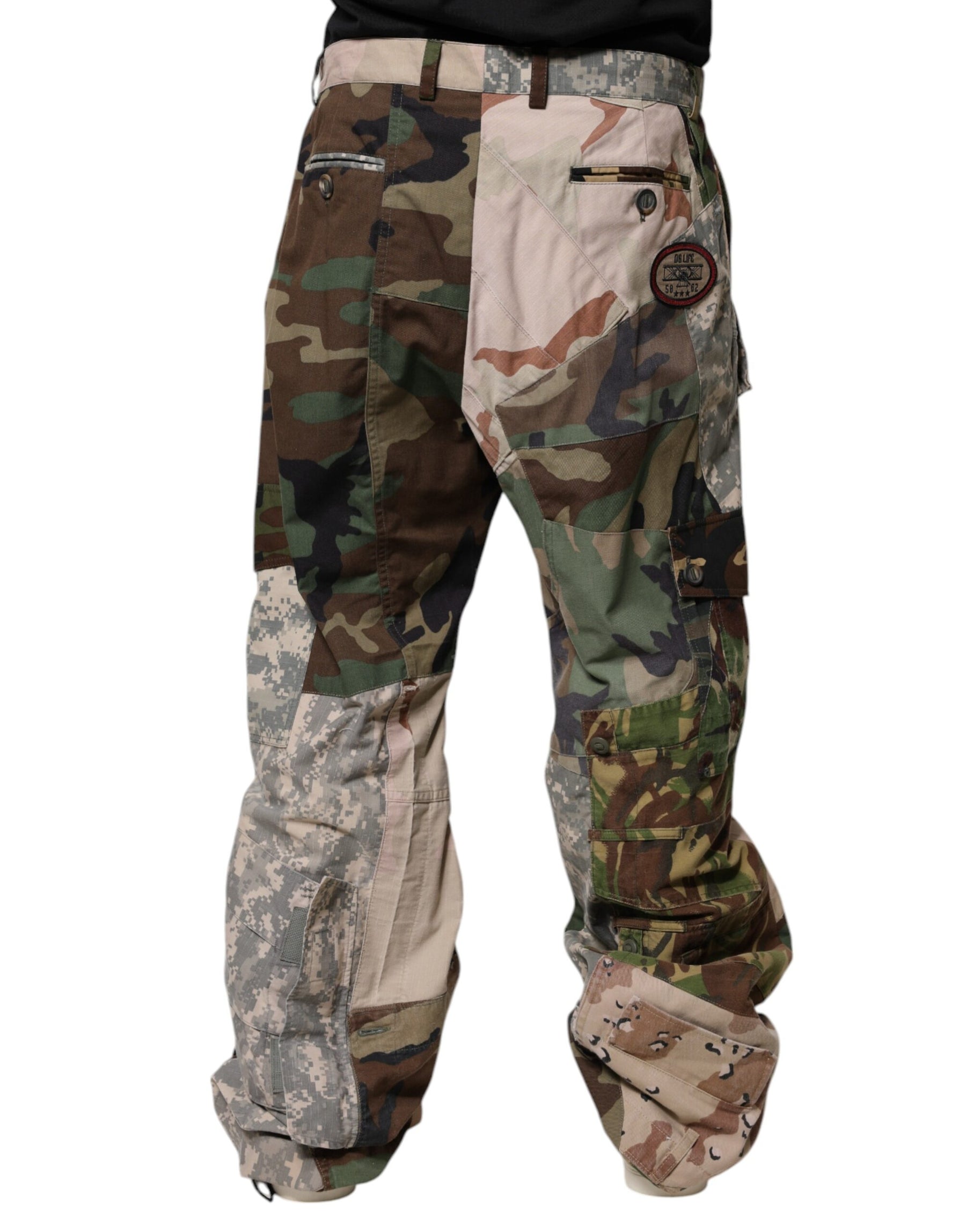 Dolce & Gabbana Multicolor Patchwork Camouflage Cargo Pants | Regal Royce