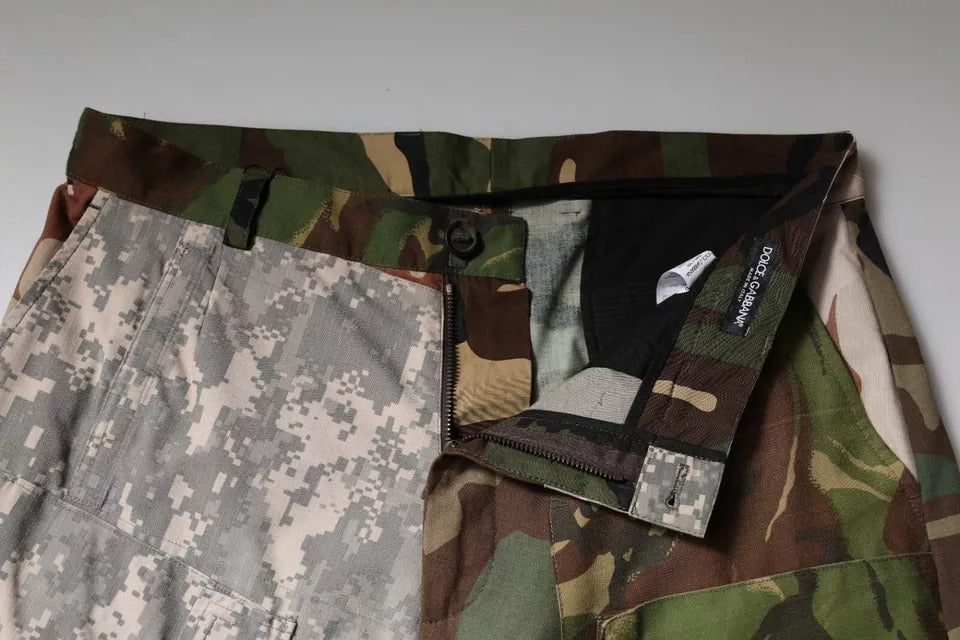 Dolce & Gabbana Multicolor Patchwork Camouflage Cargo Pants | Regal Royce