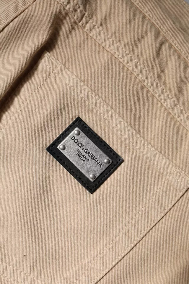 Dolce & Gabbana Beige Cotton Stretch Regular Men Denim Jeans | Regal Royce