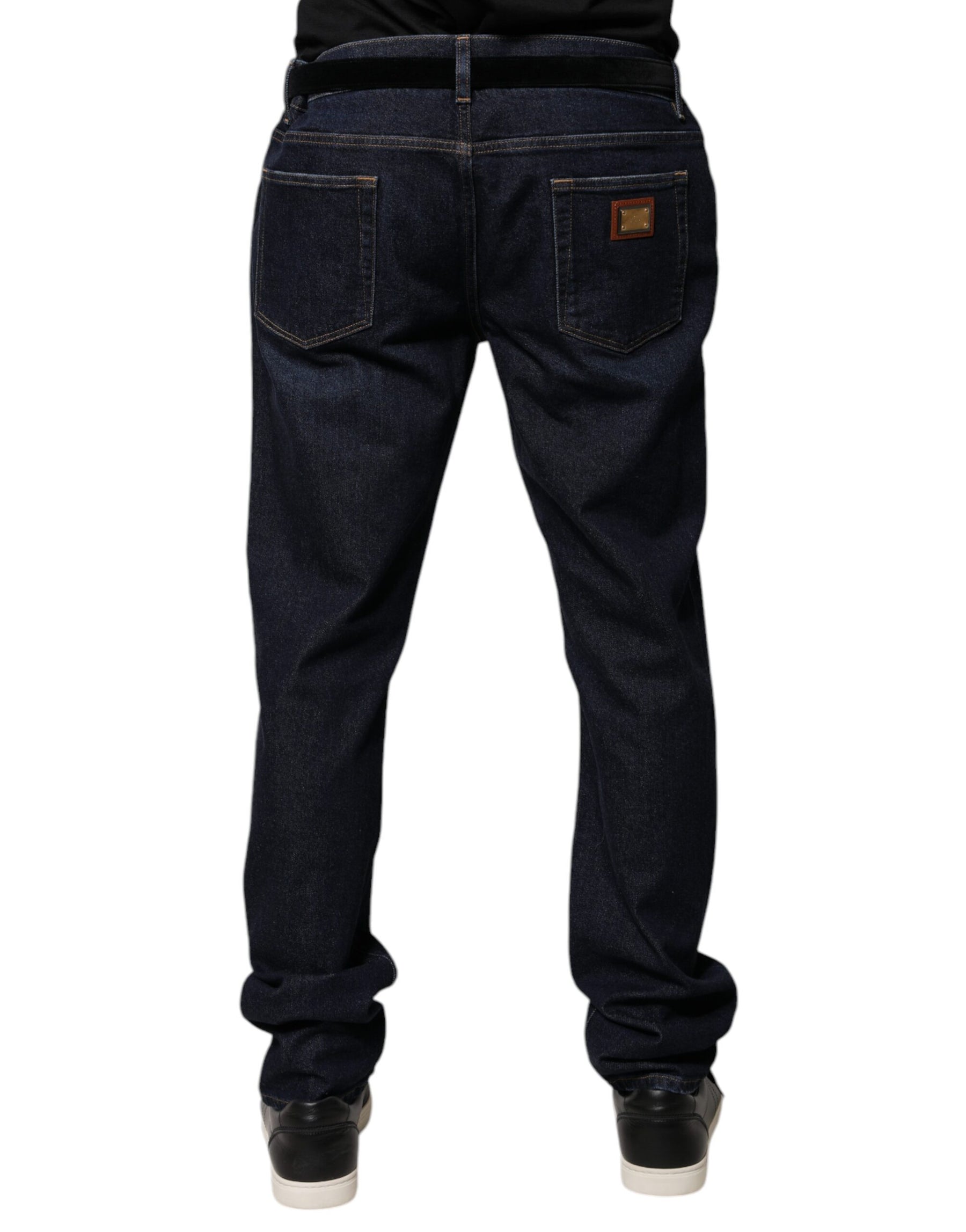 Dolce & Gabbana Dark Blue Cotton Skinny Denim Jeans | Regal Royce