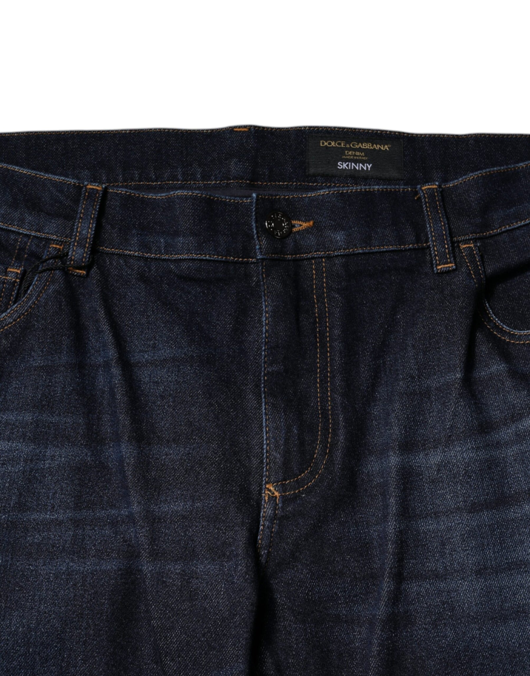 Dolce & Gabbana Dark Blue Cotton Skinny Denim Jeans | Regal Royce