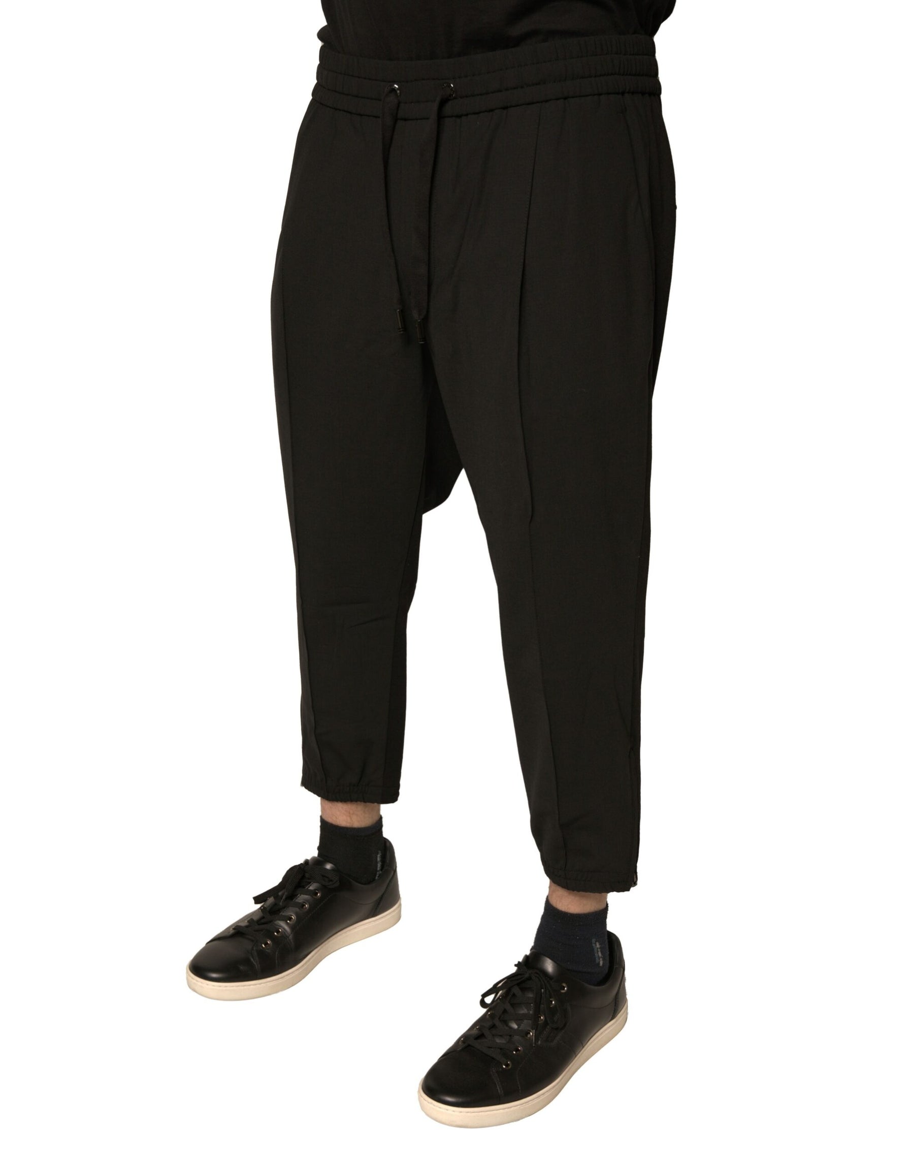 Dolce & Gabbana Black Wool Jogger Jogging Pants | Regal Royce