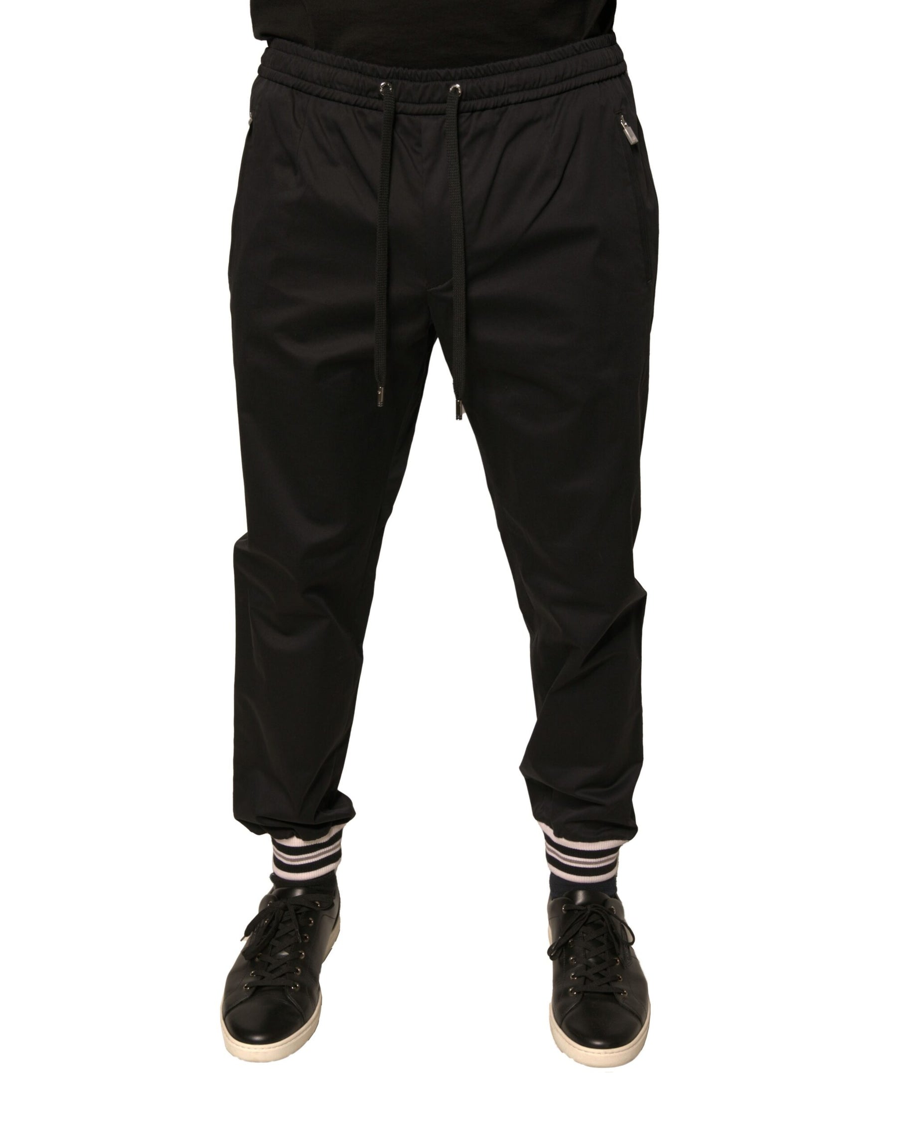 Dolce & Gabbana Black Cotton Stretch Jogger Sweatpants Pants | Regal Royce