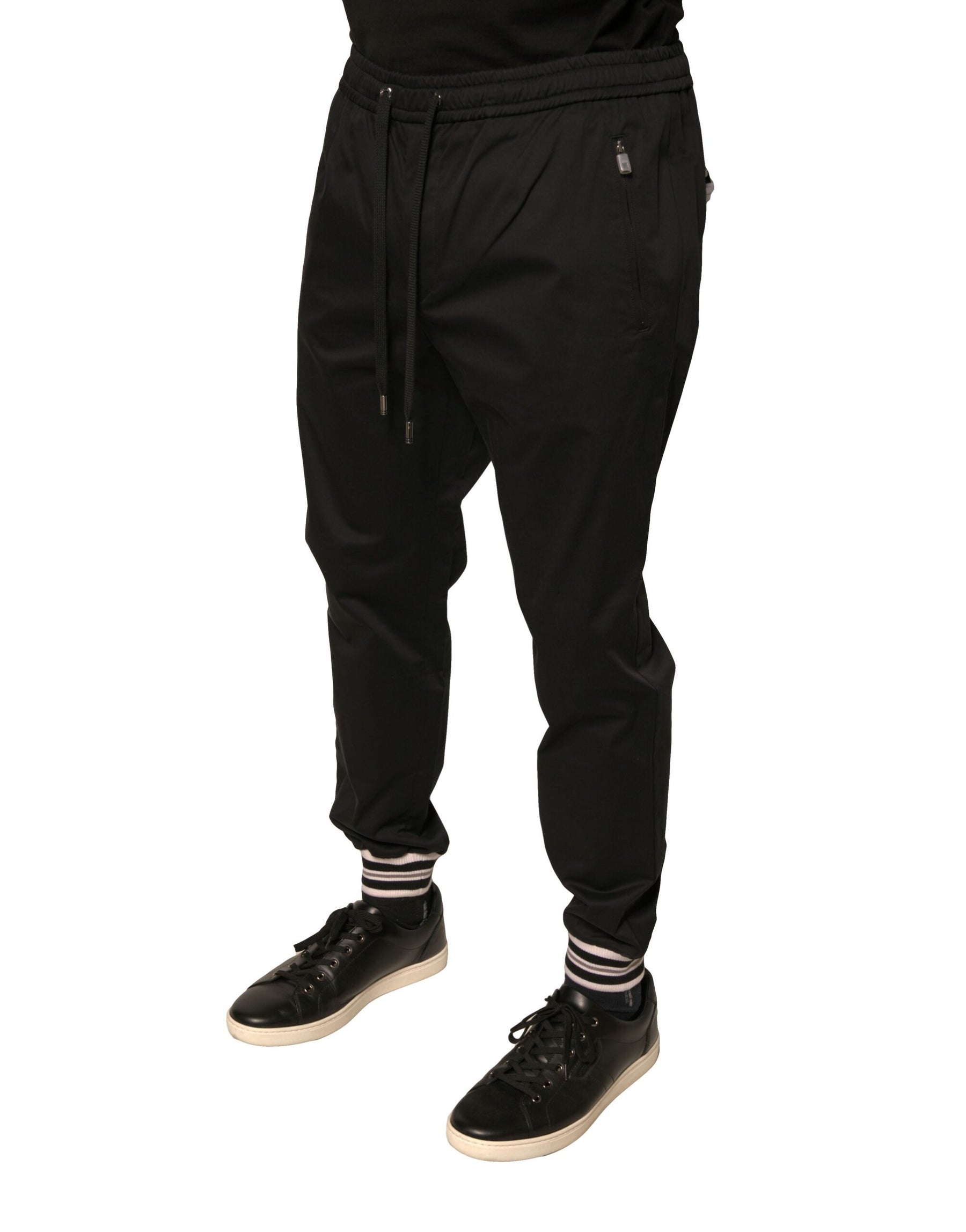 Dolce & Gabbana Black Cotton Stretch Jogger Sweatpants Pants | Regal Royce