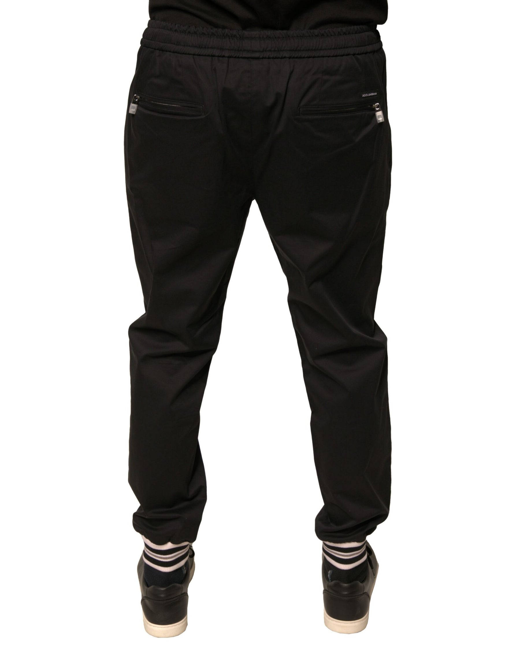 Dolce & Gabbana Black Cotton Stretch Jogger Sweatpants Pants | Regal Royce
