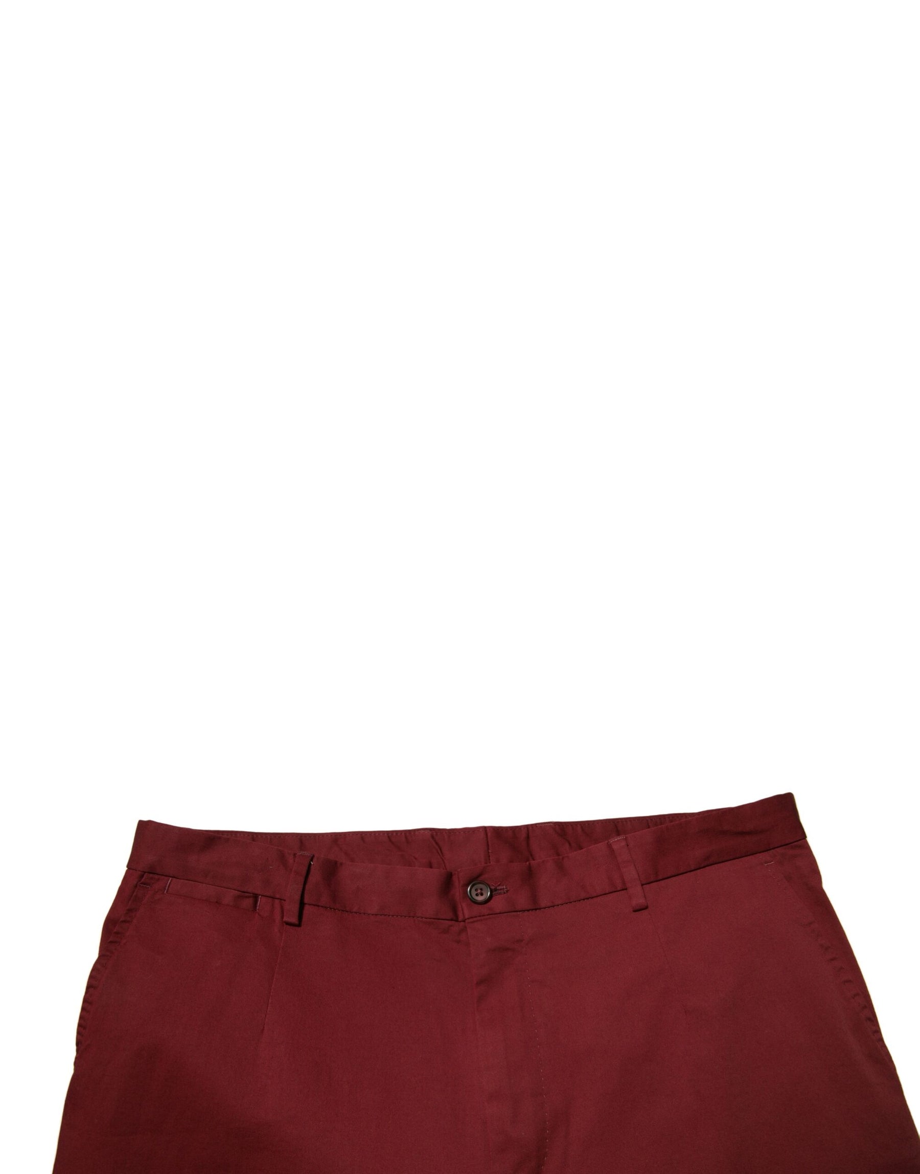 Dolce & Gabbana Maroon Cotton Men Skinny Dress Pants | Regal Royce