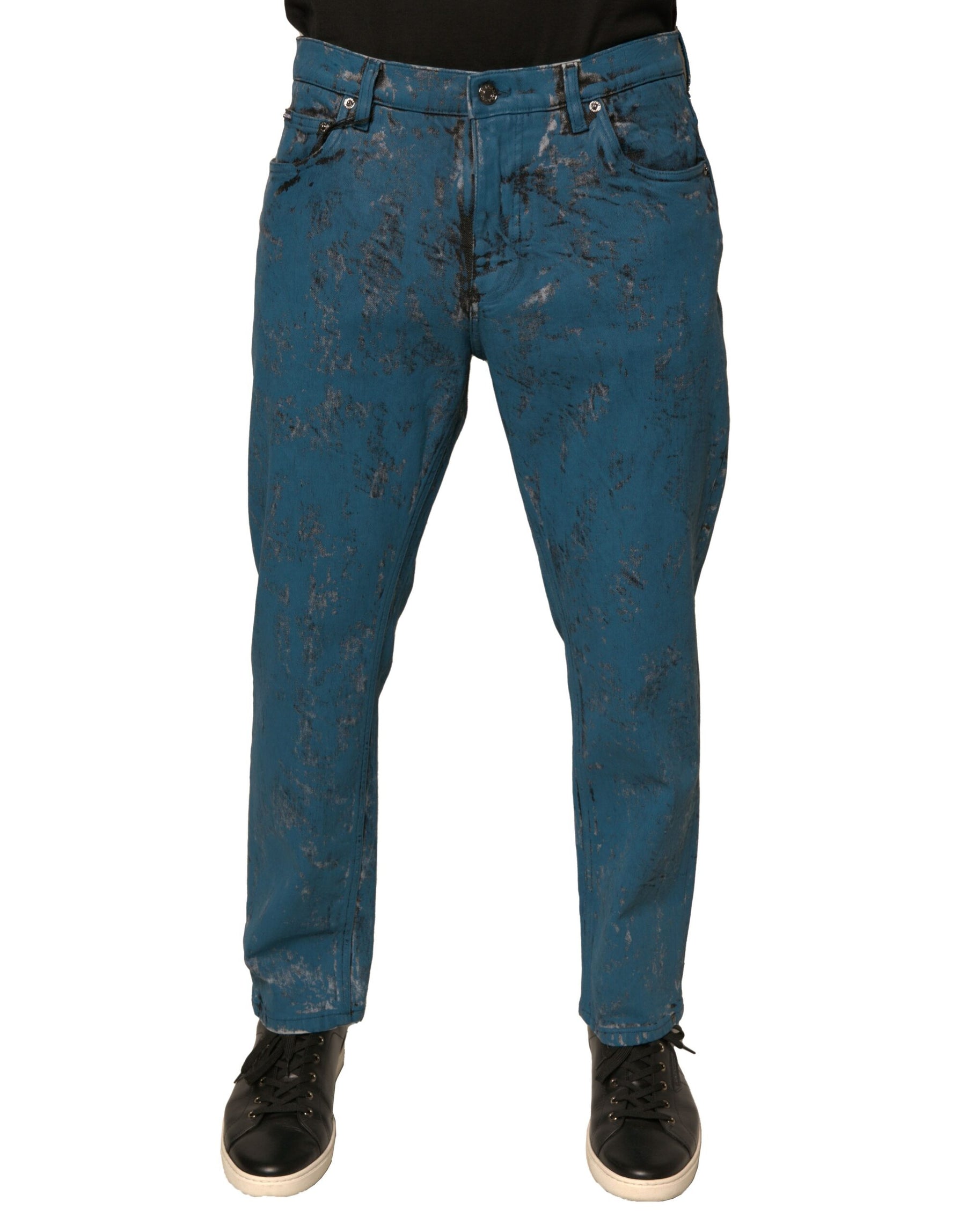 Dolce & Gabbana Blue Logo Cotton Stretch Skinny Denim Jeans | Regal Royce