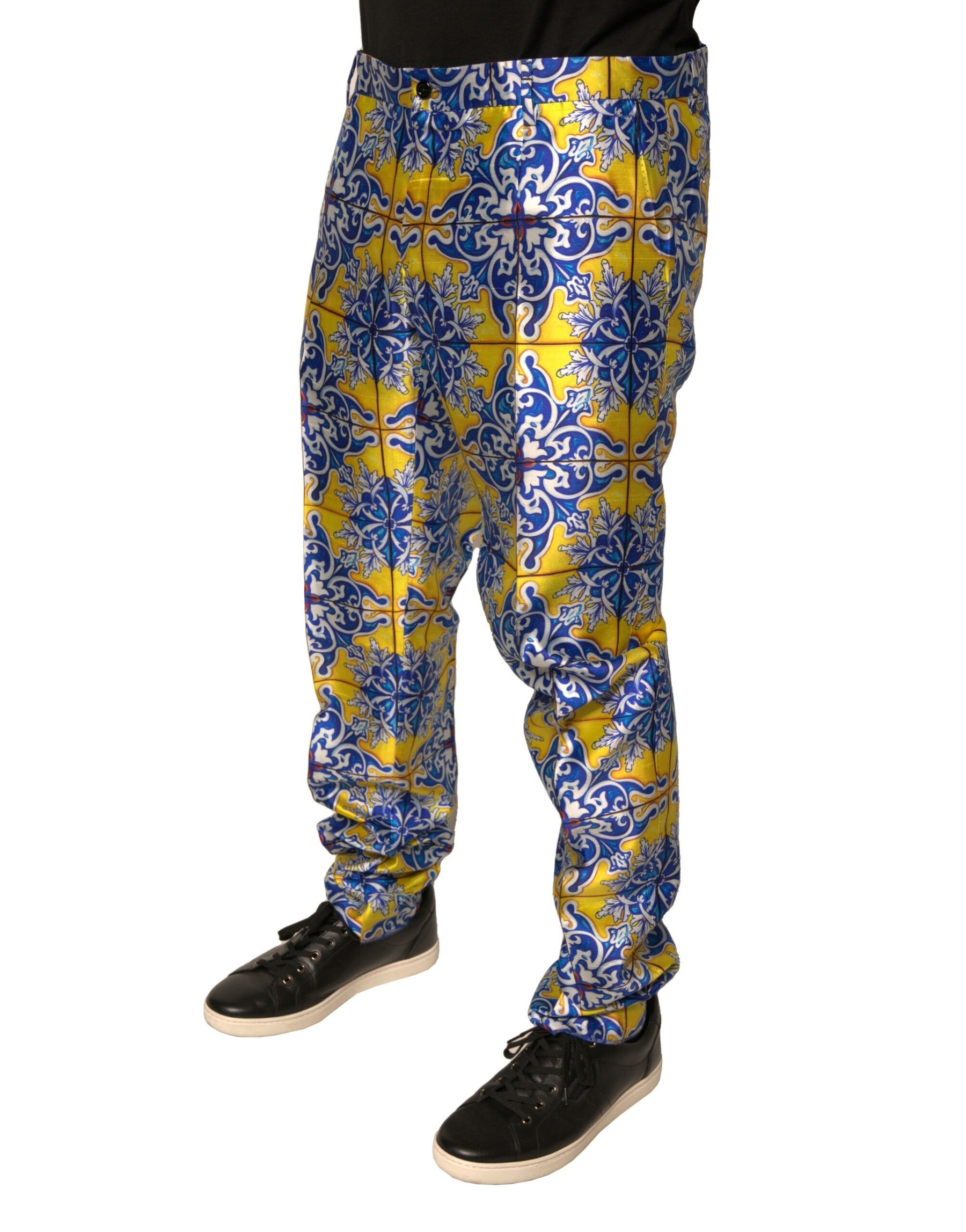 Dolce & Gabbana Multicolor MajolicaSilk Skinny Pants | Regal Royce