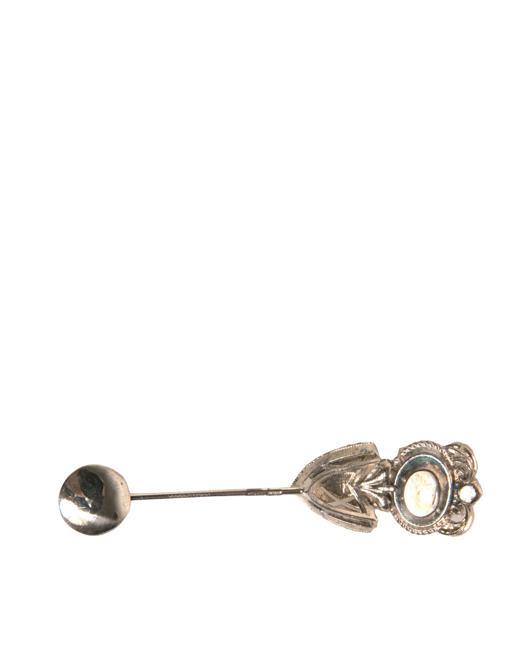 Dolce & Gabbana Silver 925 Sterling Silver Crystals Pin Collar Brooch | Regal Royce