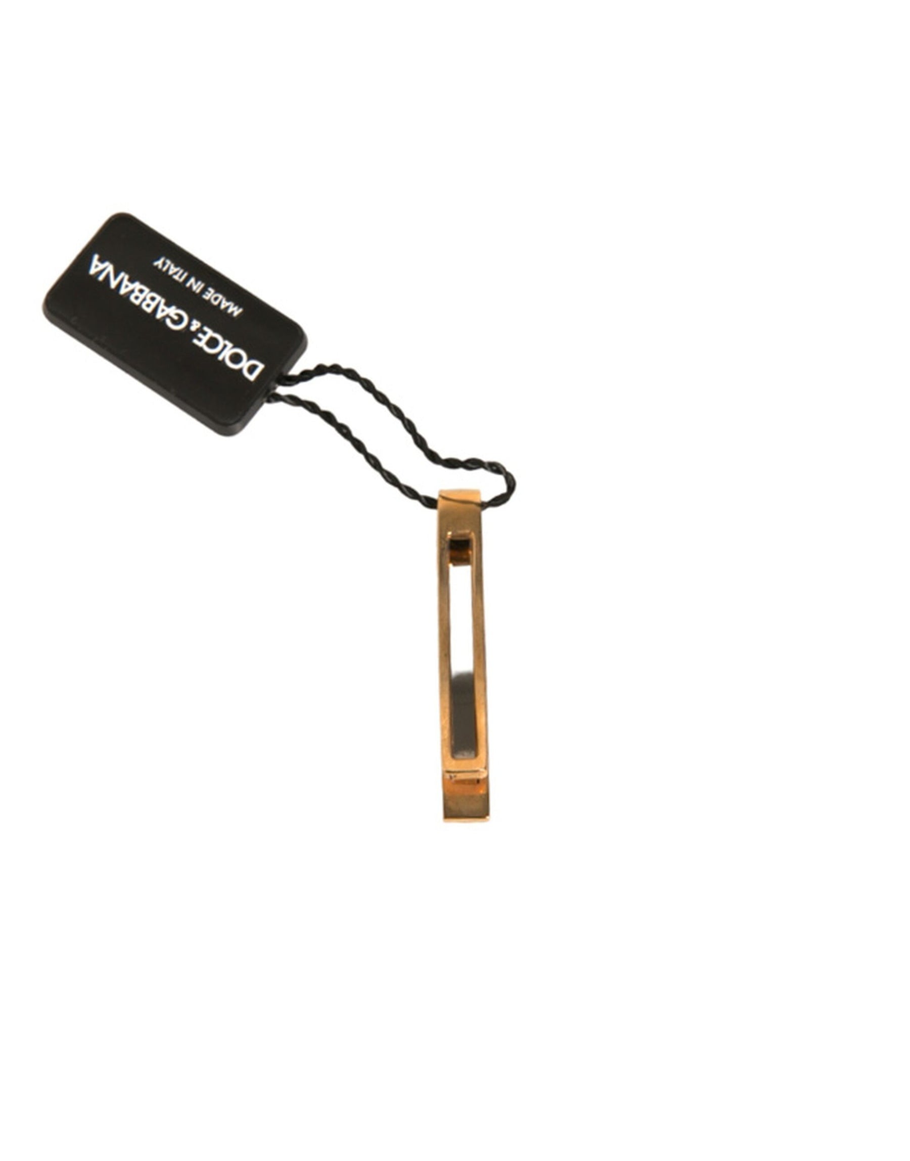 Dolce & Gabbana Gold Tone Brass Crystal Branded Tie Clip Bar | Regal Royce