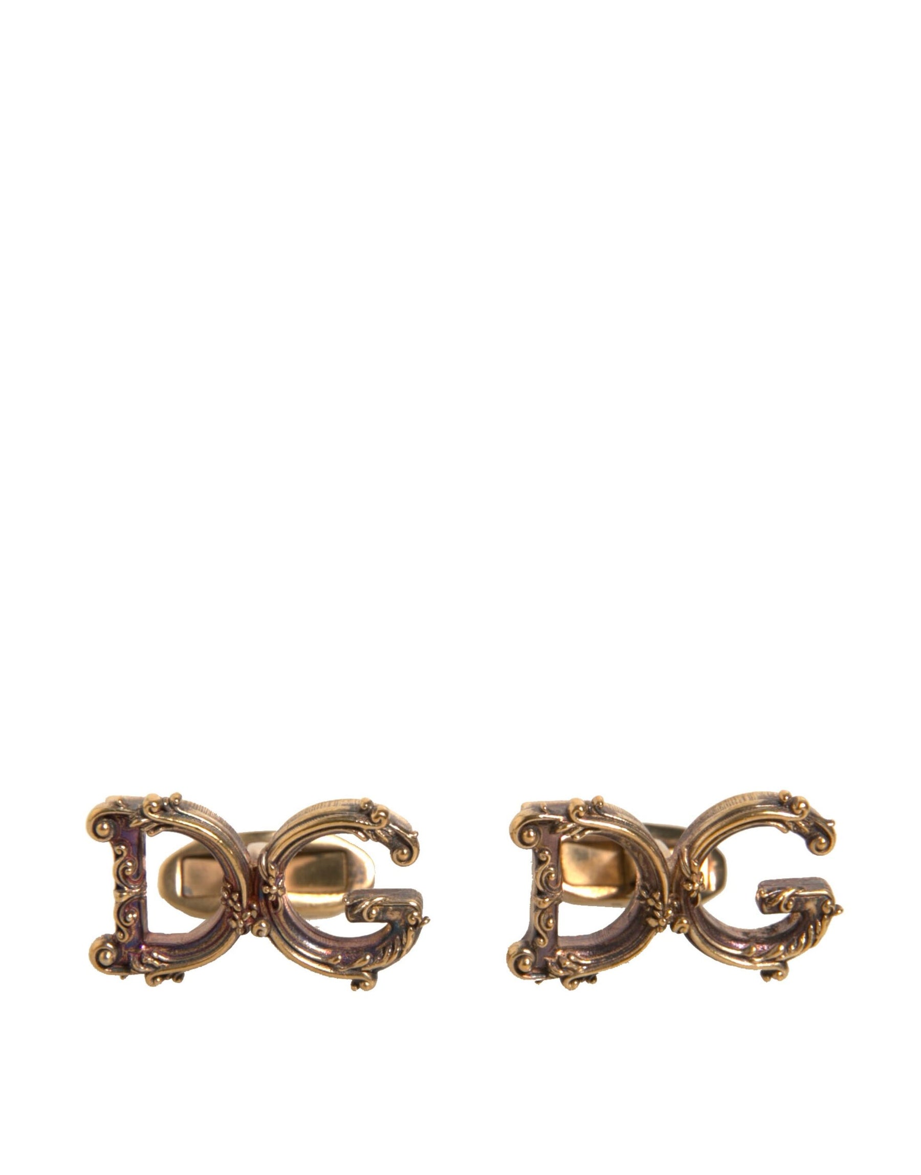 Dolce & Gabbana Gold Tone 925 Sterling Silver DG Logo Cufflink | Regal Royce