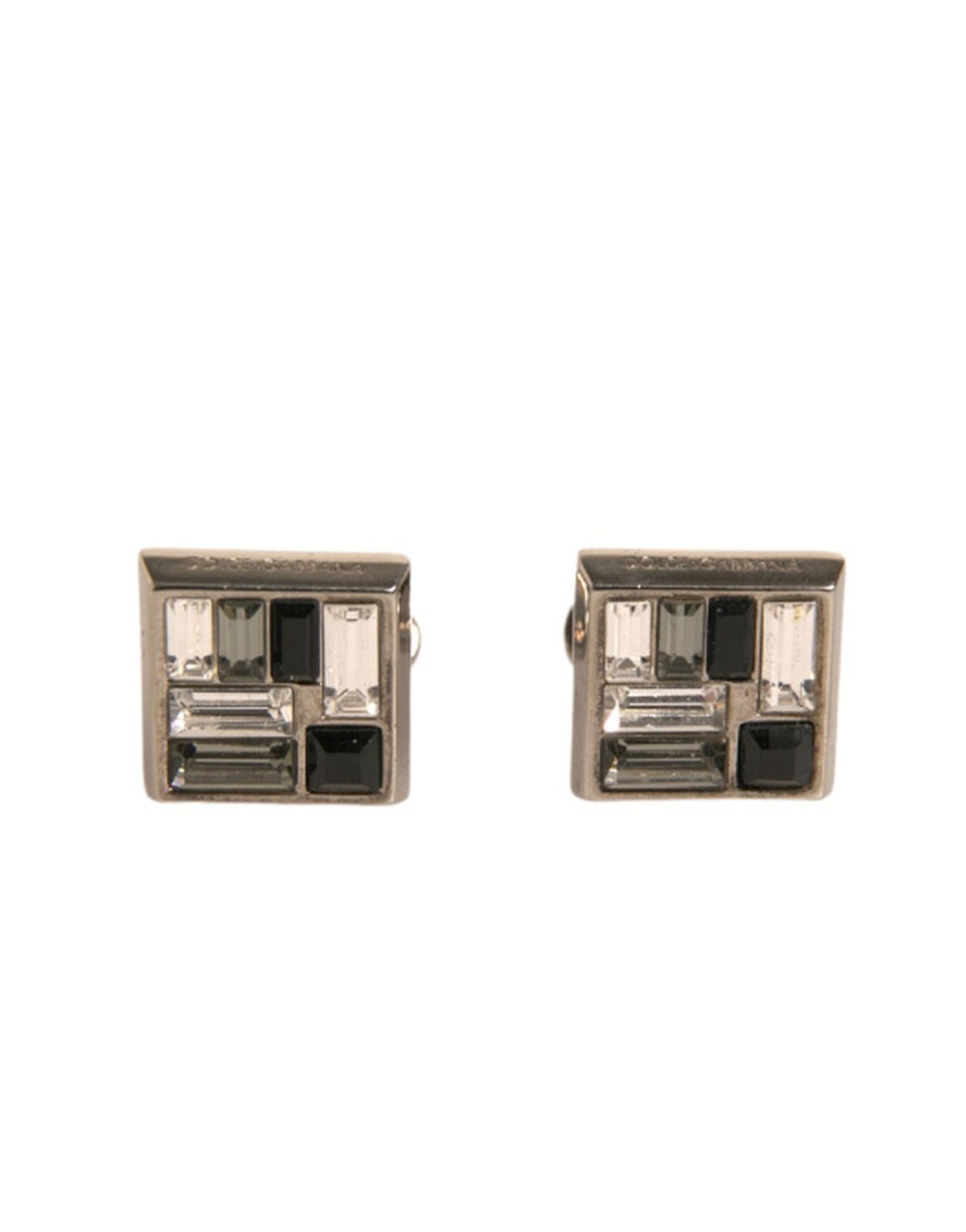 Dolce & Gabbana Silver Plated Brass Pin Crystal Cufflinks | Regal Royce