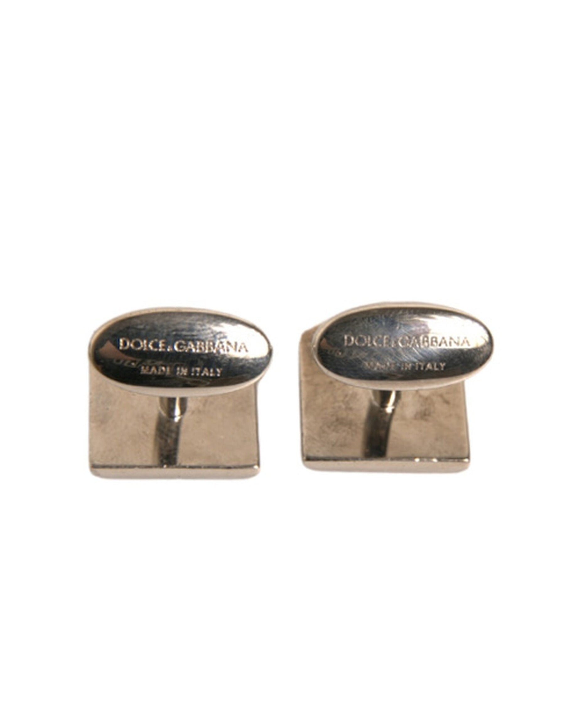 Dolce & Gabbana Silver Plated Brass Pin Crystal Cufflinks | Regal Royce