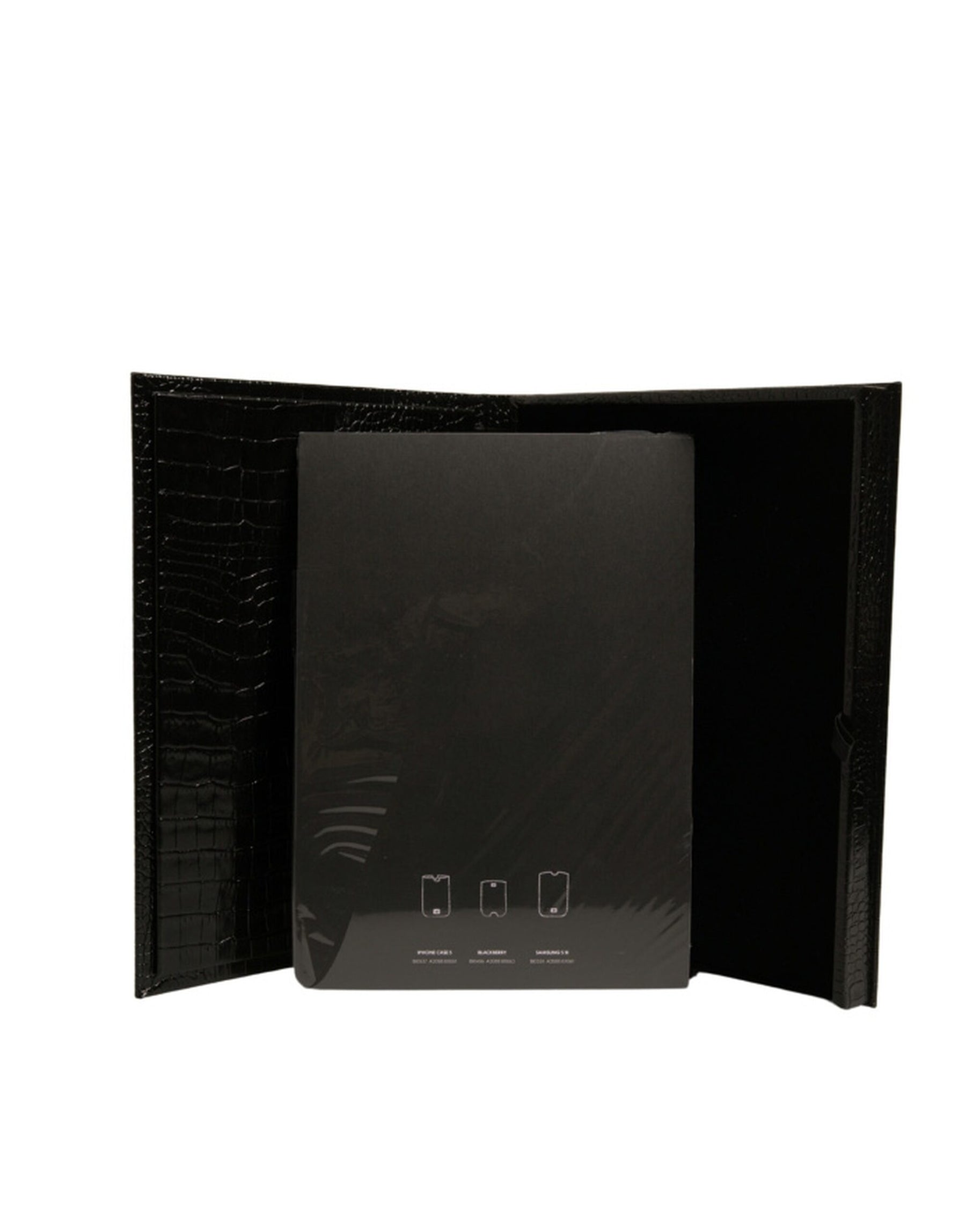 Dolce & Gabbana Elegant Black Leather Logo Plaque Holder Catalogue Case | Regal Royce