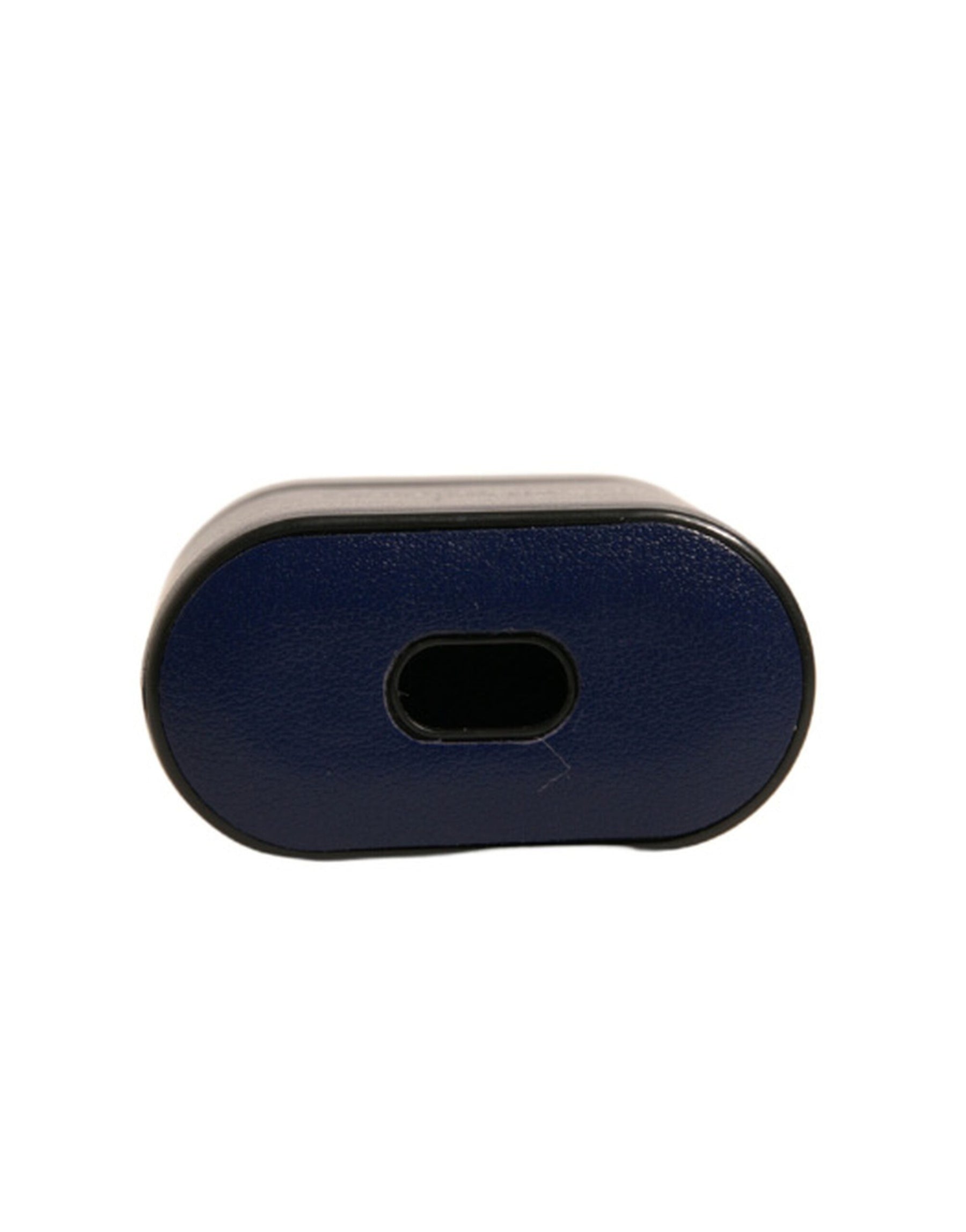 Dolce & Gabbana Blue Leather Logo Print Flip Holder Airpods Case | Regal Royce