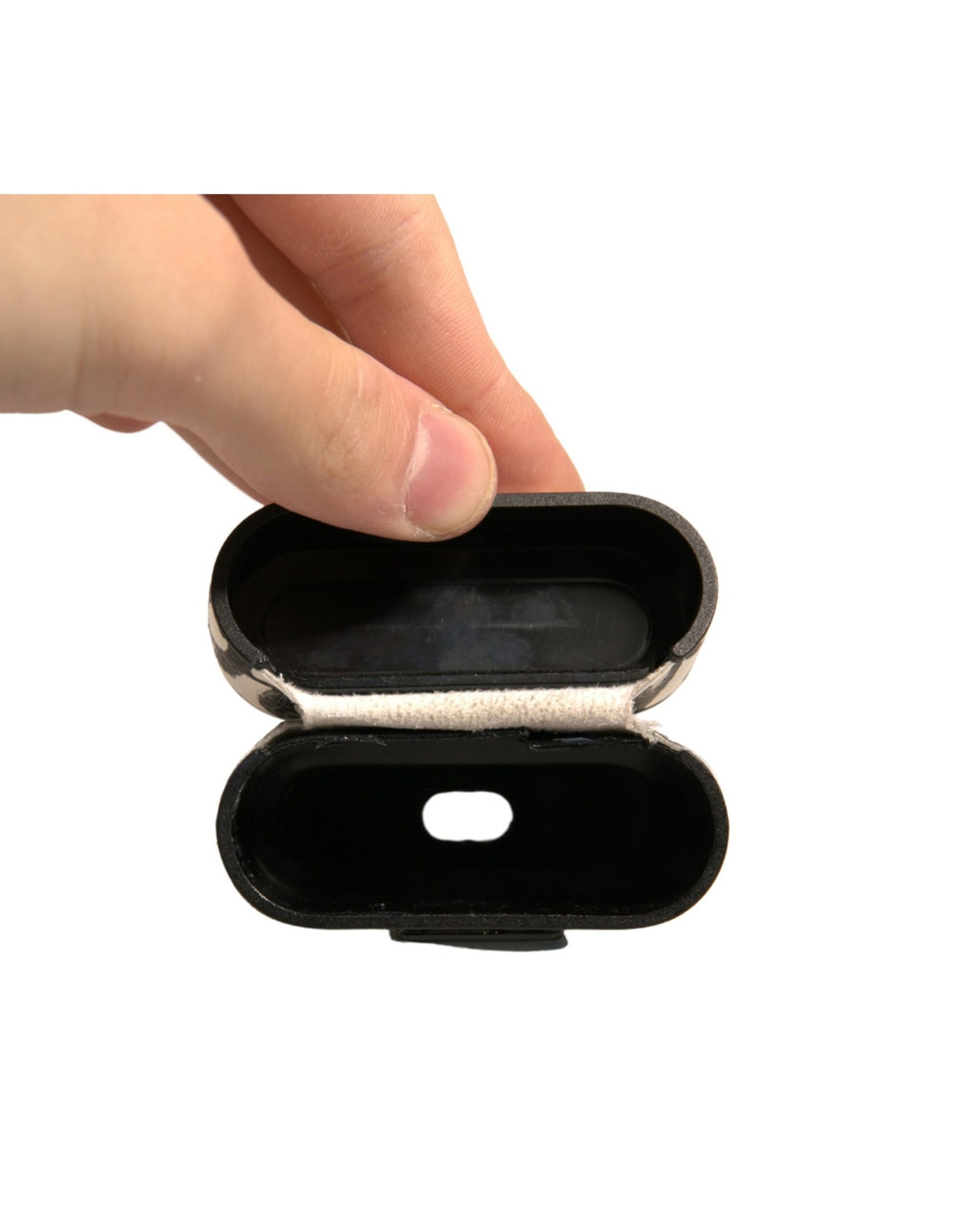 Dolce & Gabbana Black White Leather Scribble Embossed Logo Airpods Case | Regal Royce