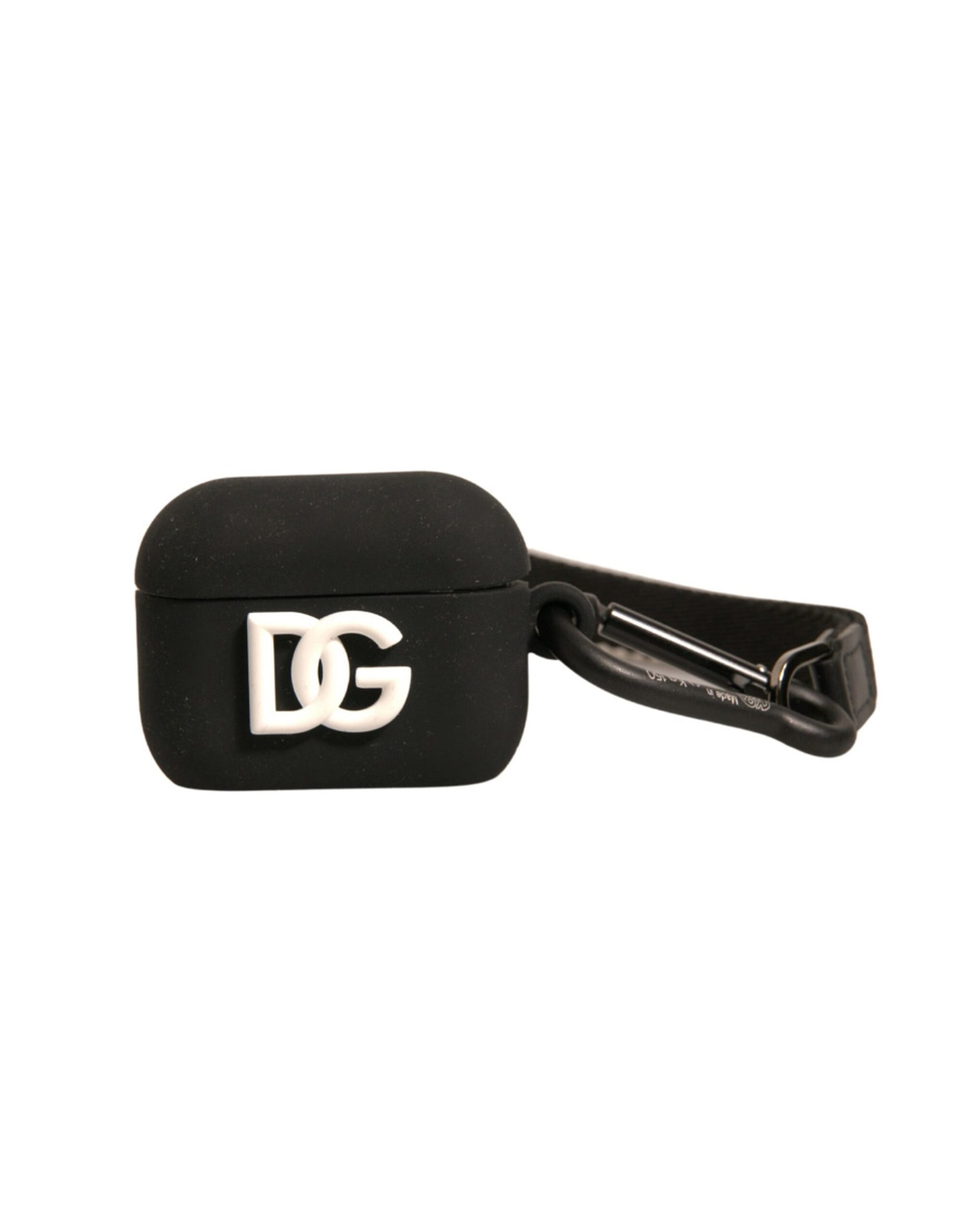 Dolce & Gabbana Black Silicone Rubber Logo Embossed Airpods Case | Regal Royce