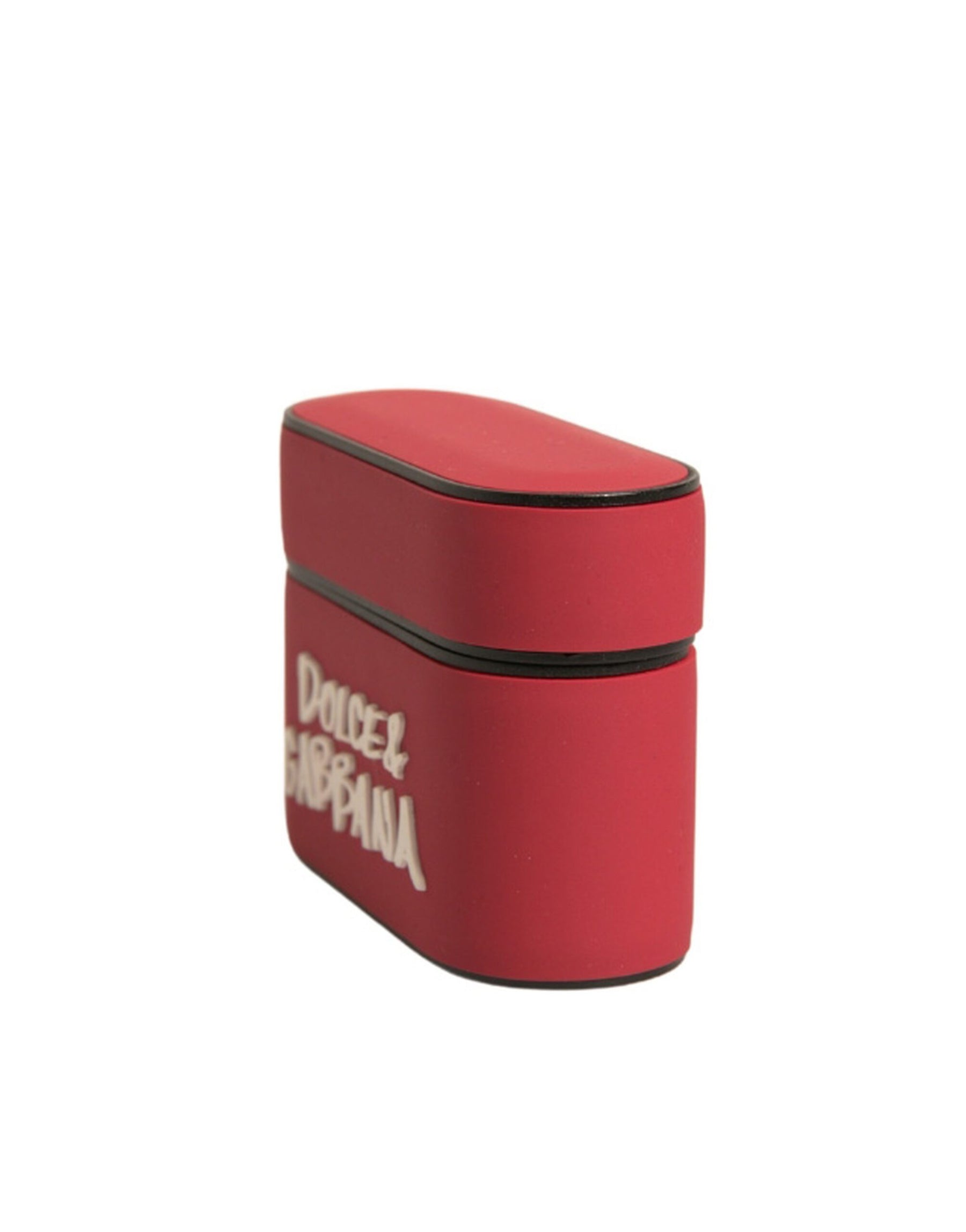 Dolce & Gabbana Red PVC Embossed Logo Plaque Holder Airpods Case | Regal Royce