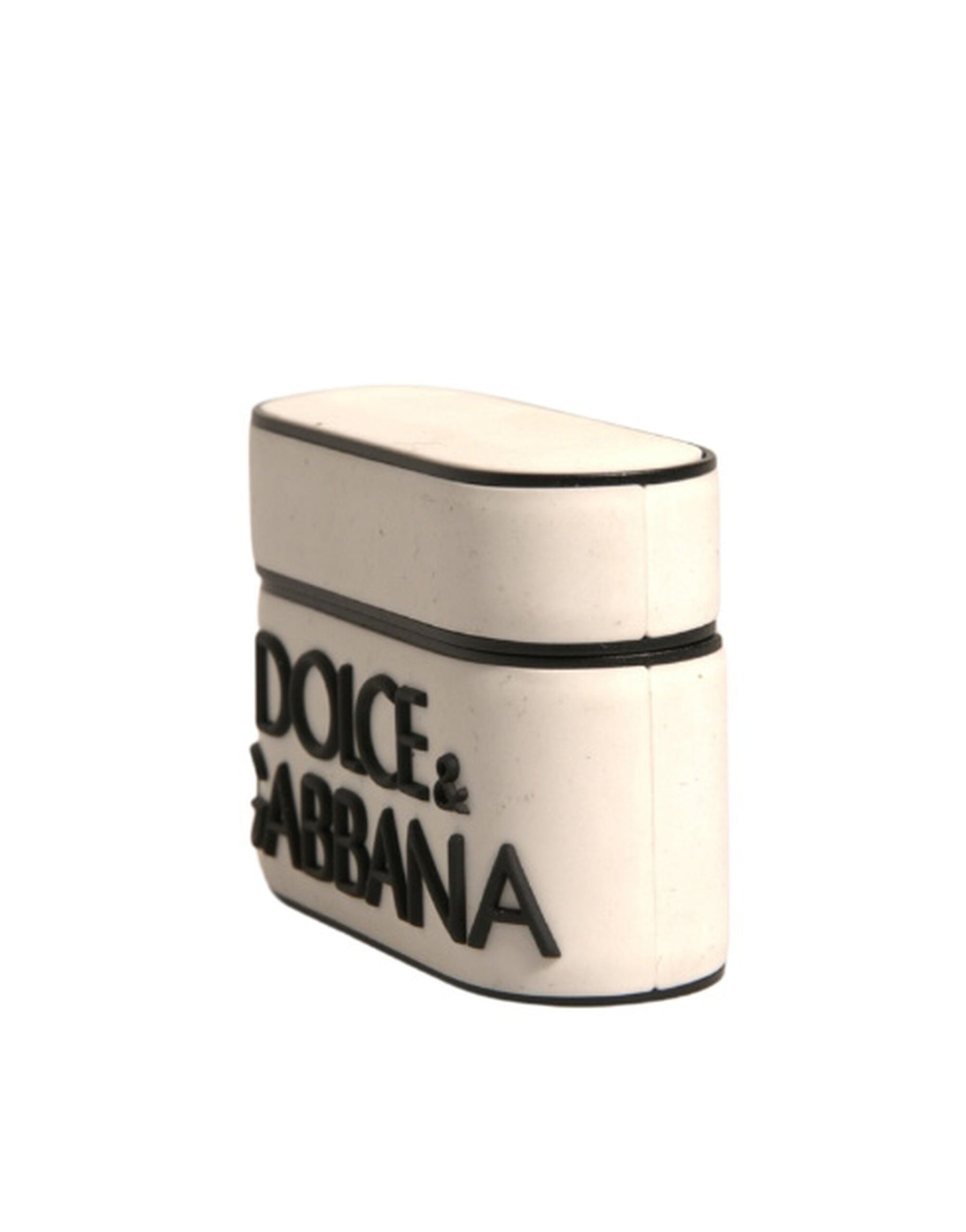 Dolce & Gabbana White PVC Embossed Logo Plaque Holder Airpods Case | Regal Royce