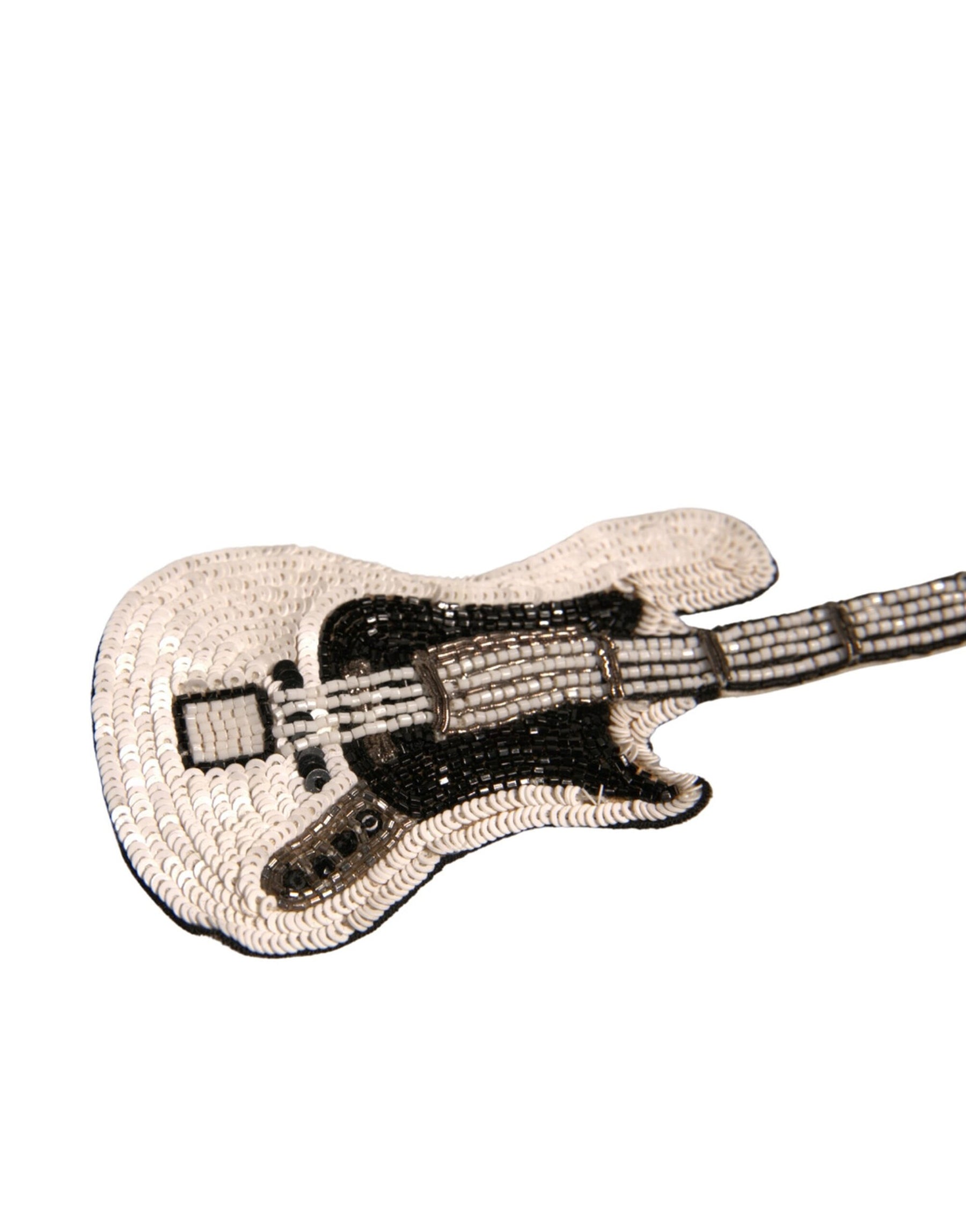 Dolce & Gabbana Gold Brass Beaded Guitar Pin Brooch | Regal Royce