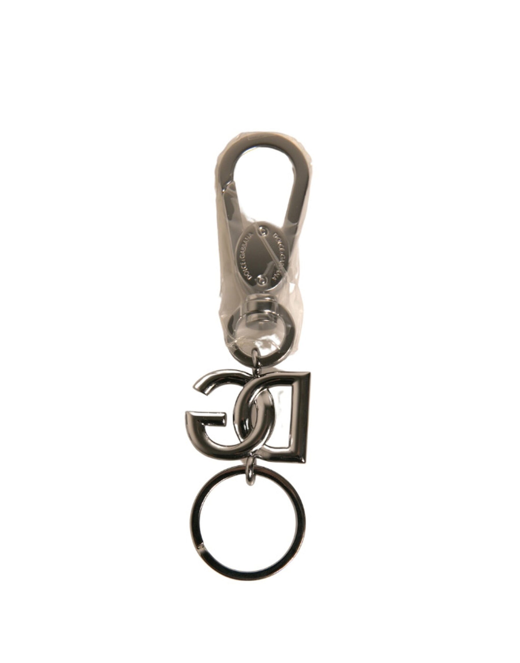 Dolce & Gabbana Silver Brass DG Logo Keychain Metal Ring Keyring | Regal Royce