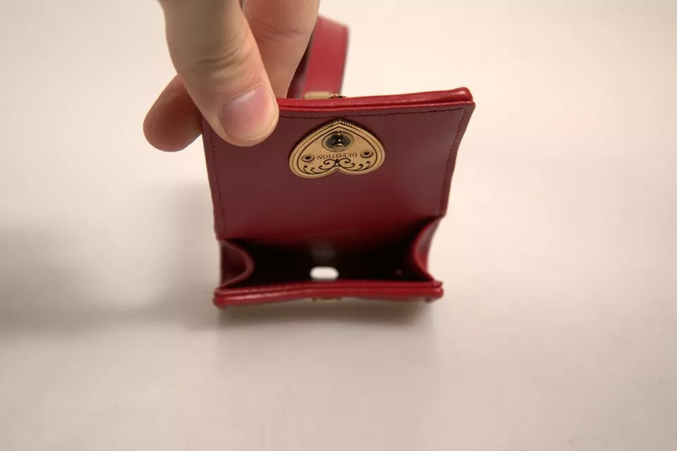 Dolce & Gabbana Black Leather Devotion Heart Strap Airpod Case | Regal Royce