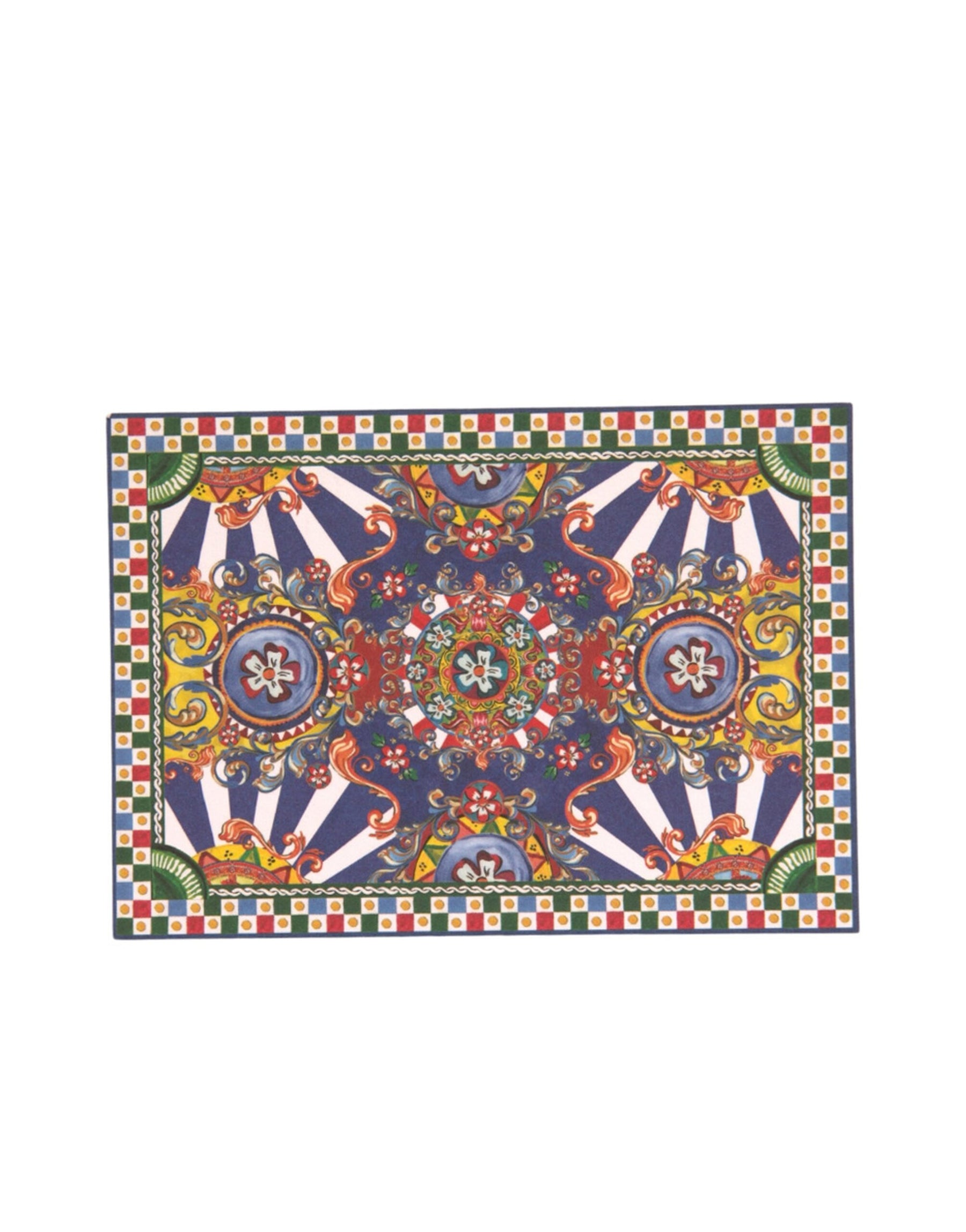 Dolce & Gabbana Multicolor Carretto Siciliano Envelope Post Card Holder | Regal Royce