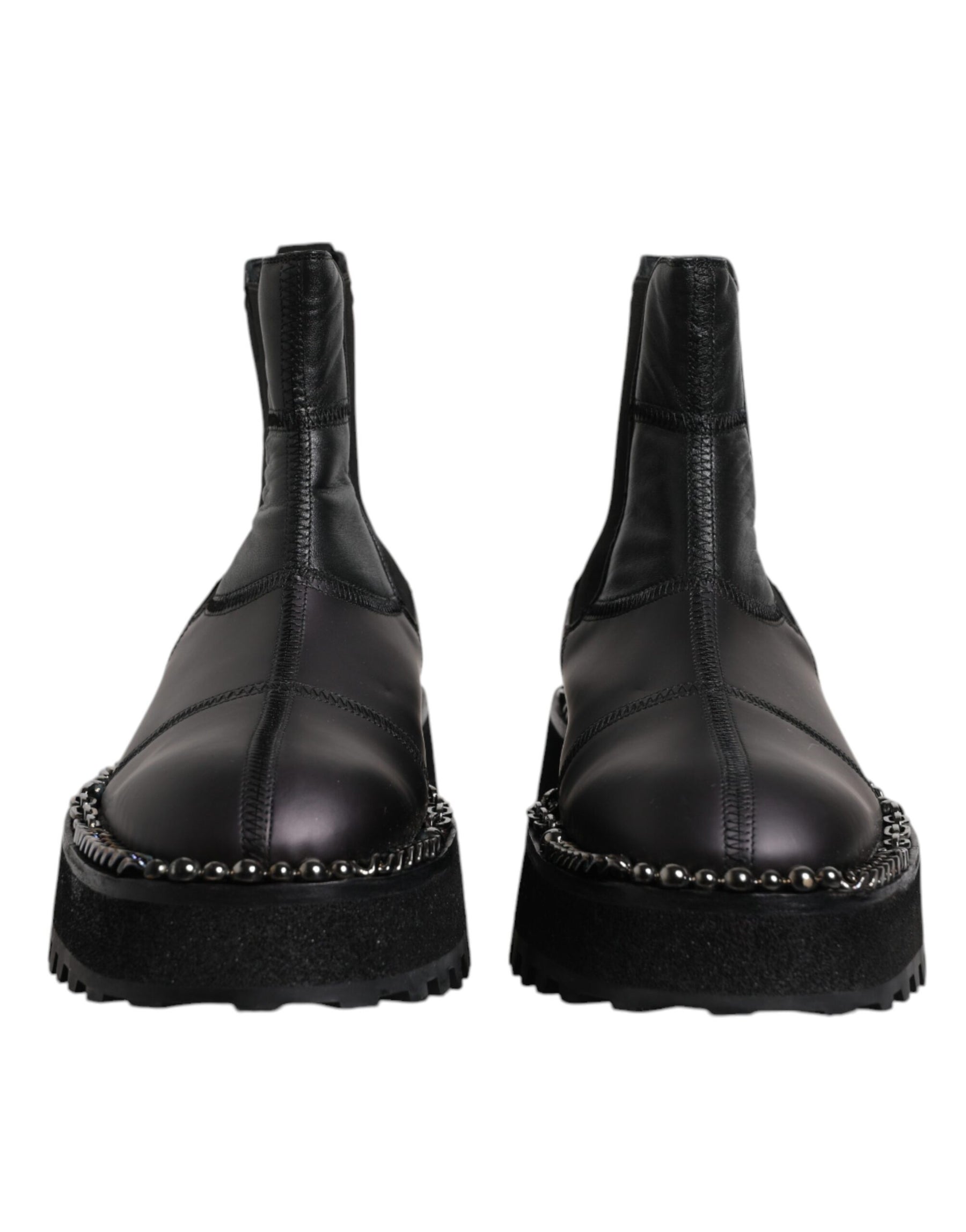 Dolce & Gabbana Black Chelsea Boots Leather Slip On Shoes | Regal Royce