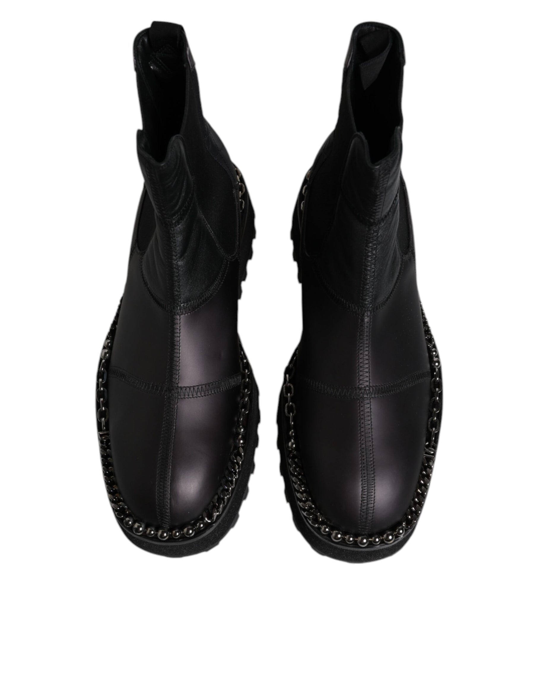 Dolce & Gabbana Black Chelsea Boots Leather Slip On Shoes | Regal Royce