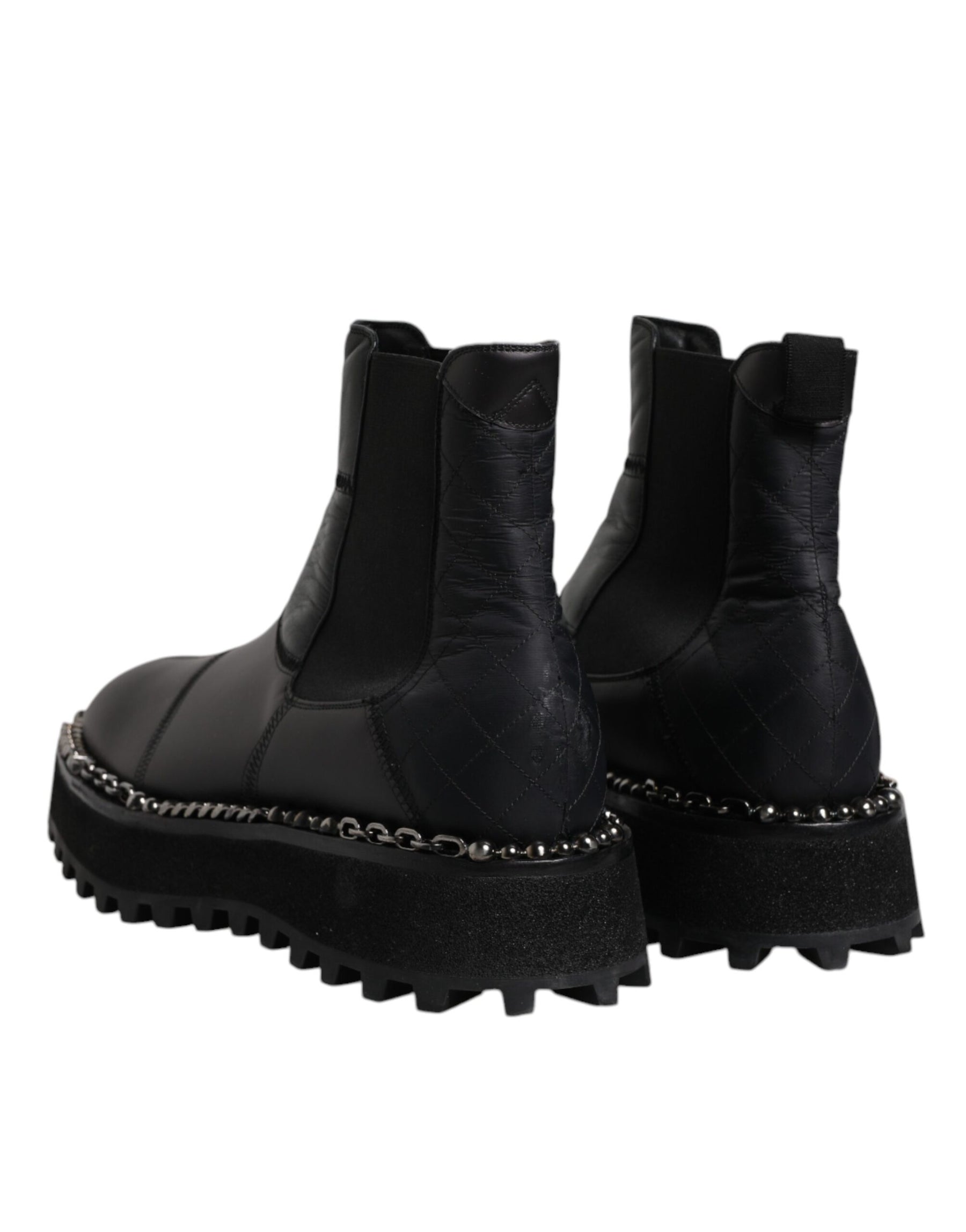 Dolce & Gabbana Black Chelsea Boots Leather Slip On Shoes | Regal Royce
