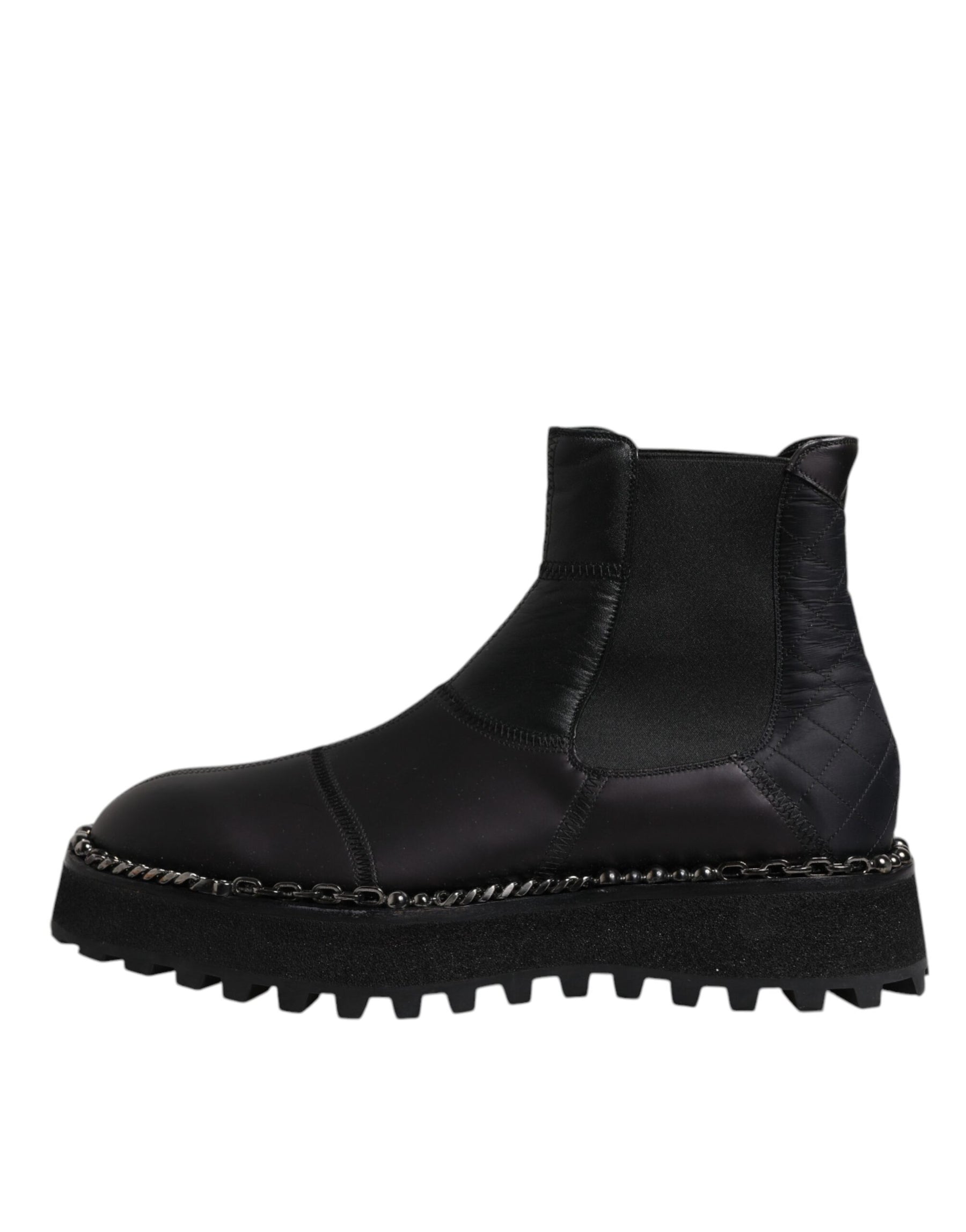 Dolce & Gabbana Black Chelsea Boots Leather Slip On Shoes | Regal Royce