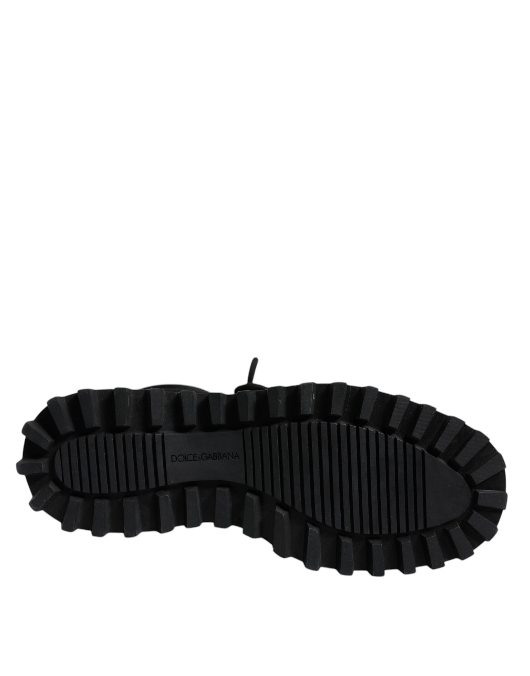 Dolce & Gabbana Black Padded Mid Calf Lace Up Boots Shoes | Regal Royce