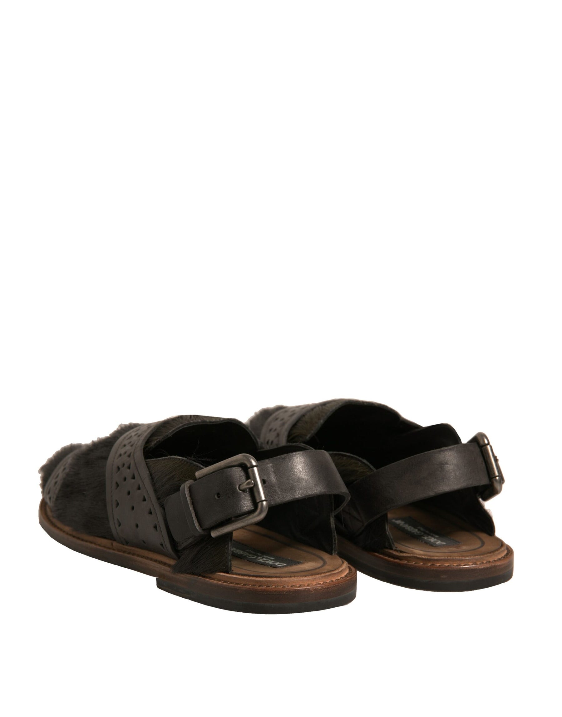 Dolce & Gabbana Green Gazelle Hair Leather Flats Sandals Shoes | Regal Royce