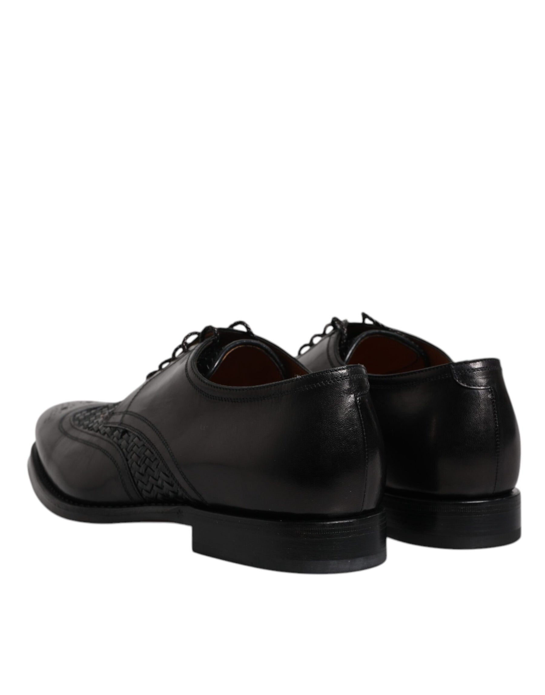 Dolce & Gabbana Black Leather Derby Wingtip Lace Up Formal Dress Shoes | Regal Royce
