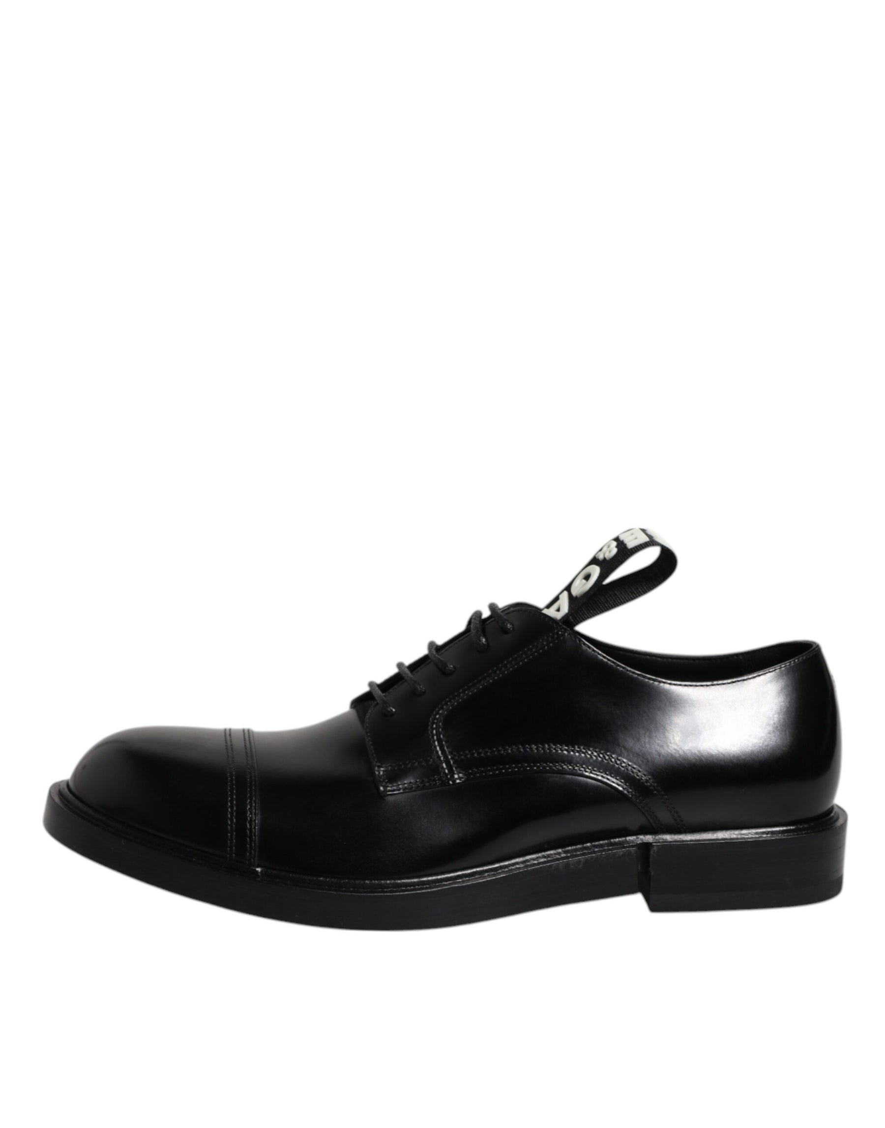 Dolce & Gabbana Black Patent Leather Derby Lace Up Formal Dress Shoes | Regal Royce