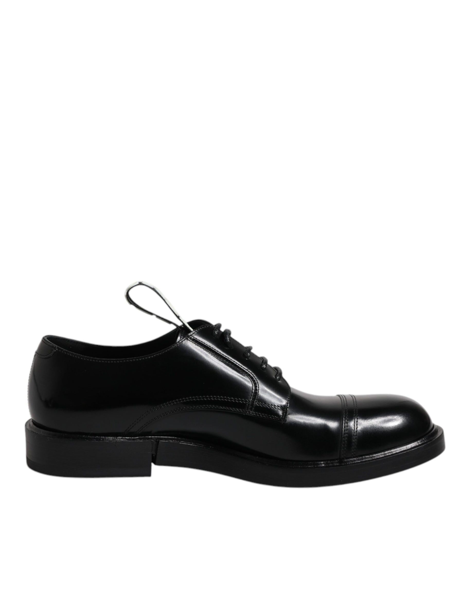 Dolce & Gabbana Black Patent Leather Derby Lace Up Formal Dress Shoes | Regal Royce