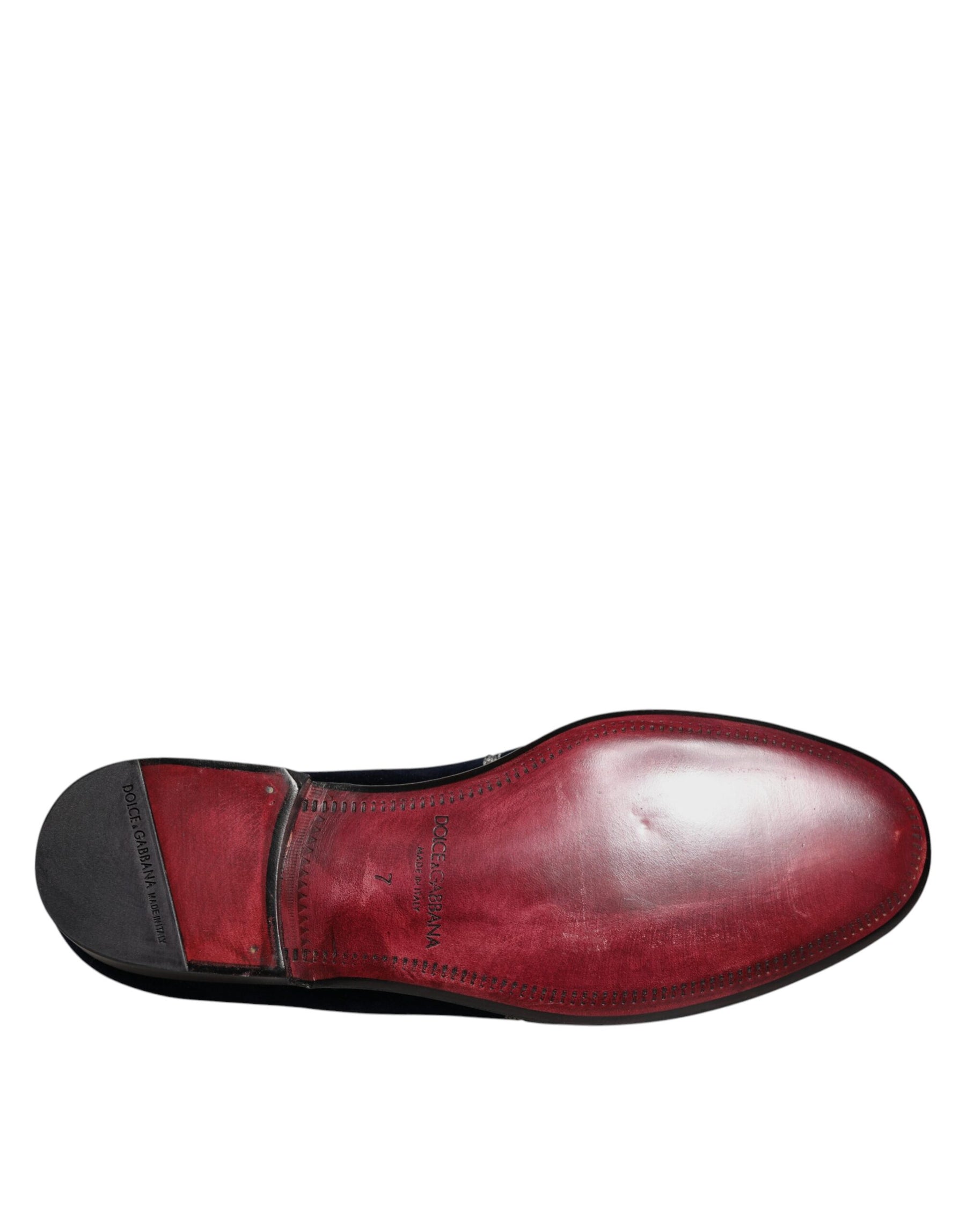 Dolce & Gabbana Black Velvet Floral Gun Loafers Dress Shoes | Regal Royce