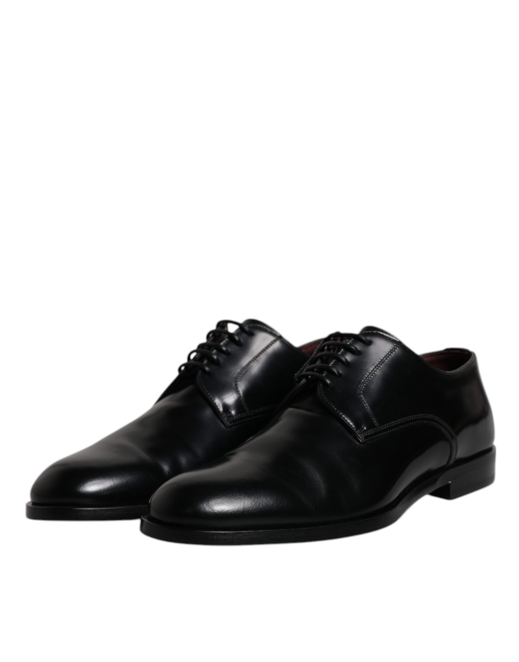 Dolce & Gabbana Black Calfskin Leather Derby Lace Up Formal Dress Shoes | Regal Royce
