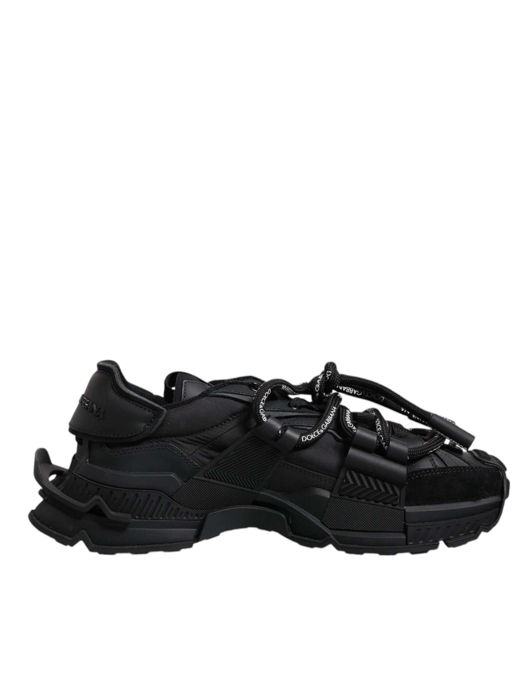 Dolce & Gabbana Black Low Top Space Lace Up Sneakers Shoes | Regal Royce
