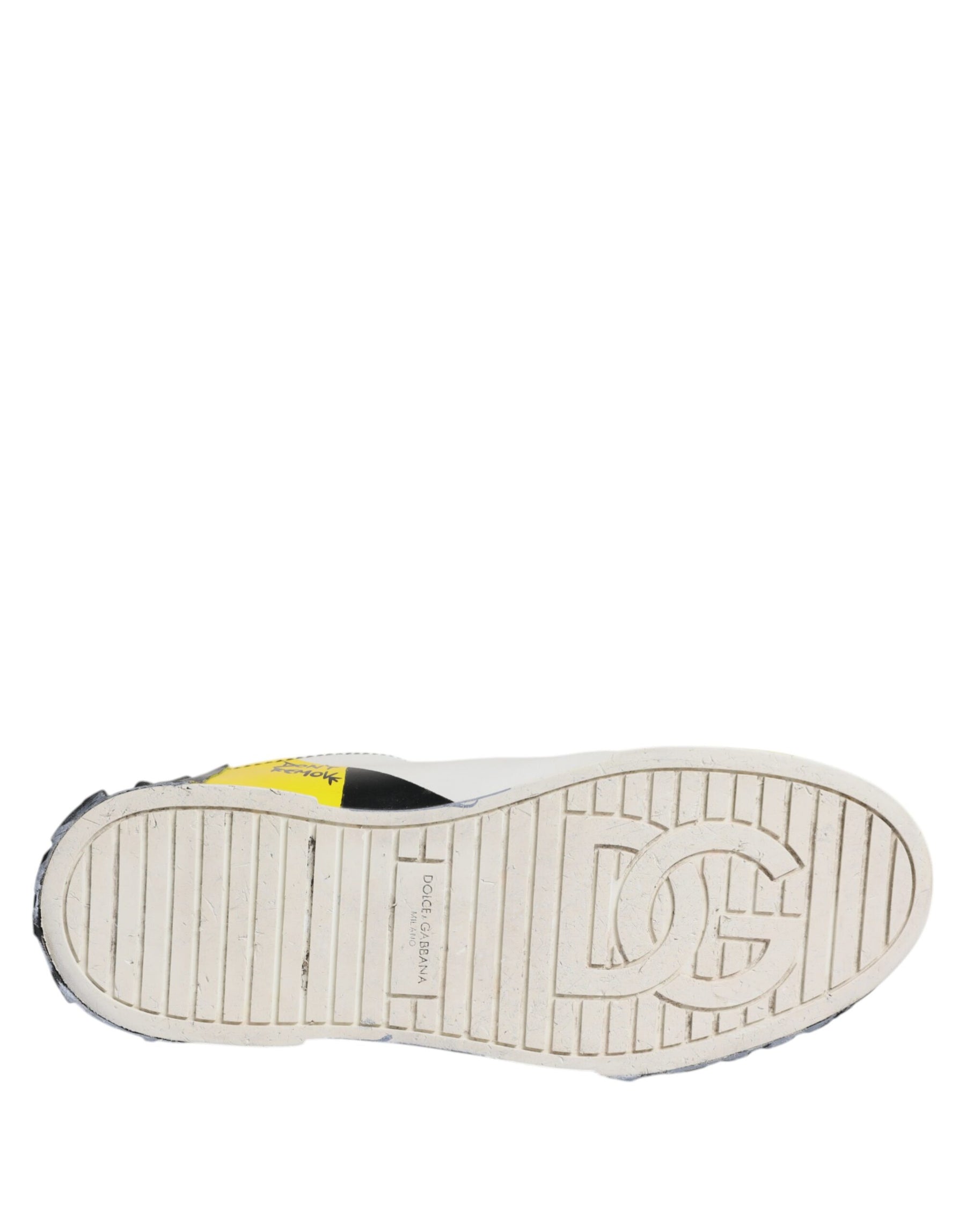 Dolce & Gabbana Multicolor Lettering Portofino Sneakers Shoes | Regal Royce