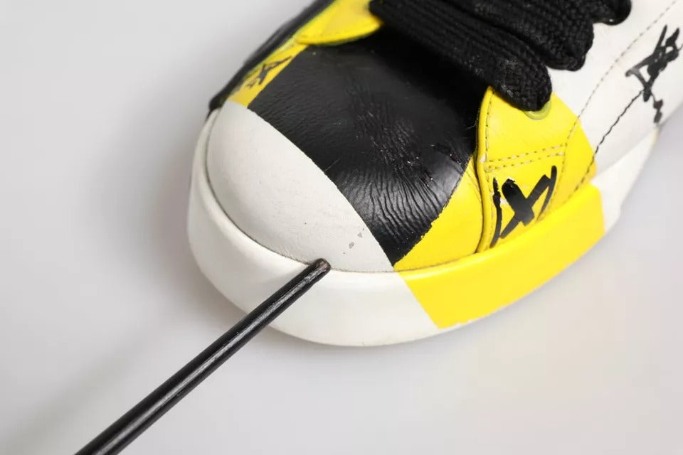 Dolce & Gabbana Multicolor Lettering Portofino Sneakers Shoes | Regal Royce