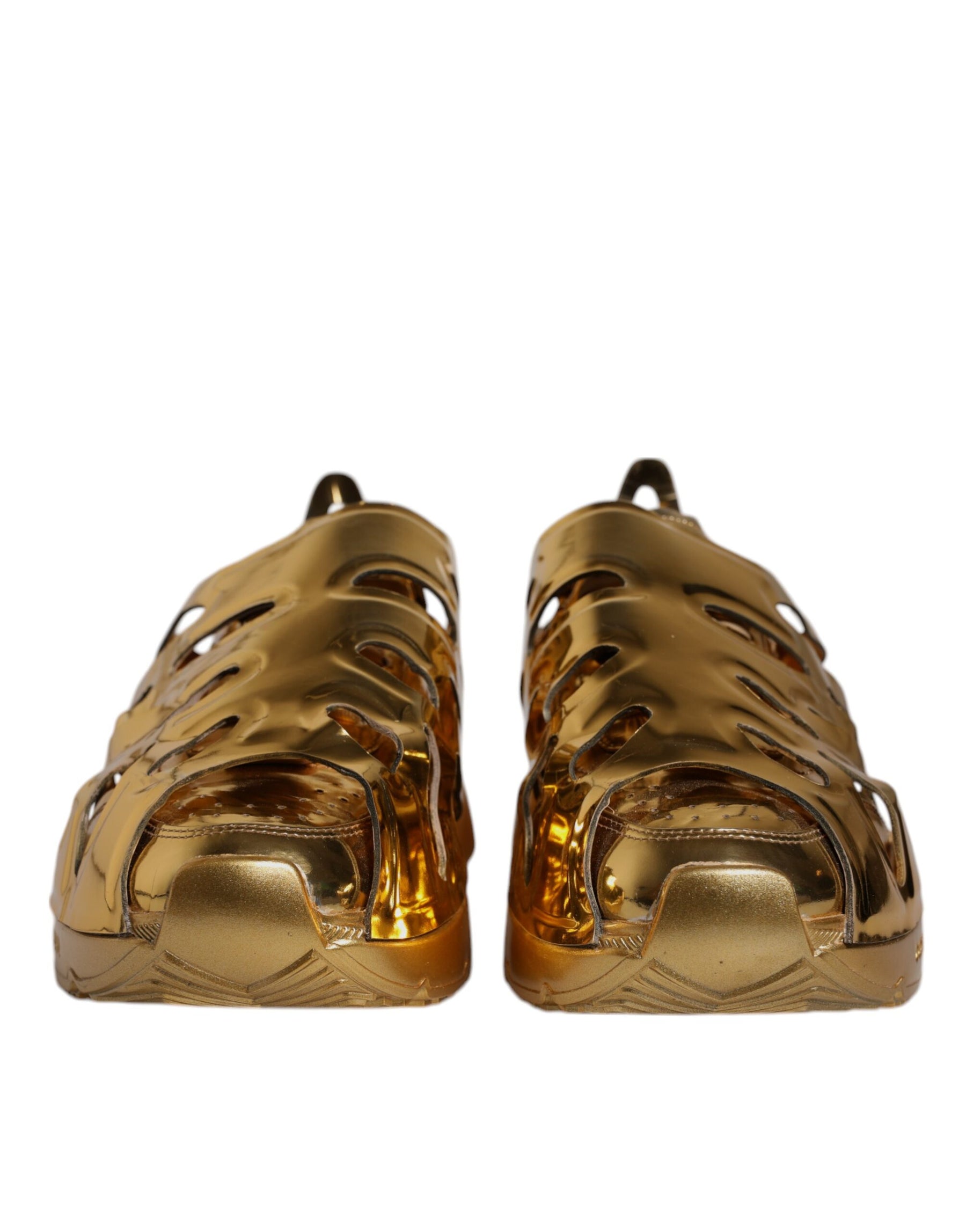 Dolce & Gabbana Gold Daymaster Leather Low Top Sneakers Shoes | Regal Royce