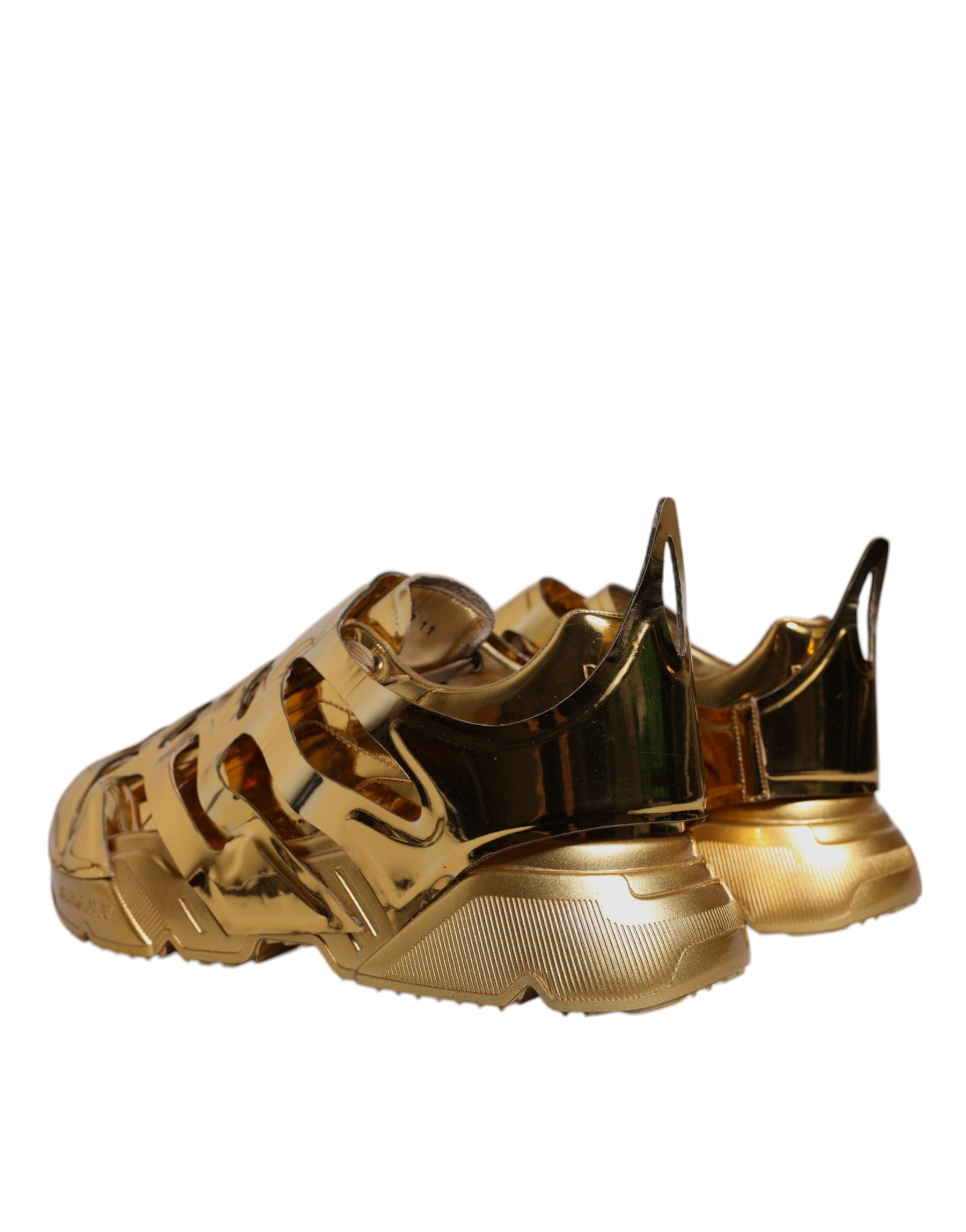 Dolce & Gabbana Gold Daymaster Leather Low Top Sneakers Shoes | Regal Royce