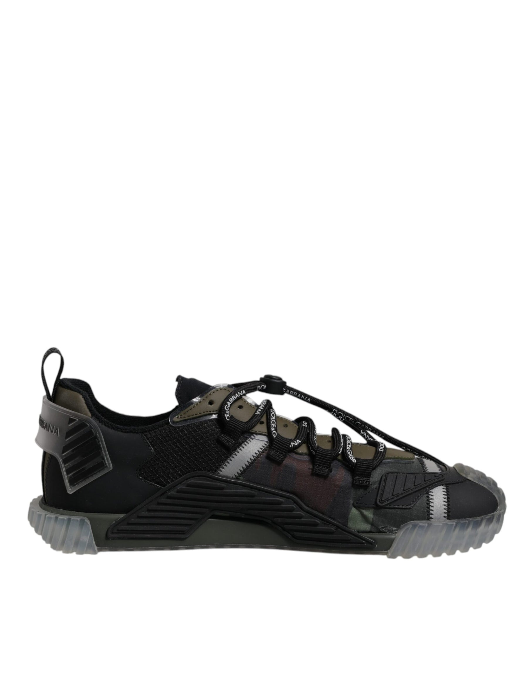 Dolce & Gabbana Black Green Camo NS1 Low Top Sneakers Shoes | Regal Royce