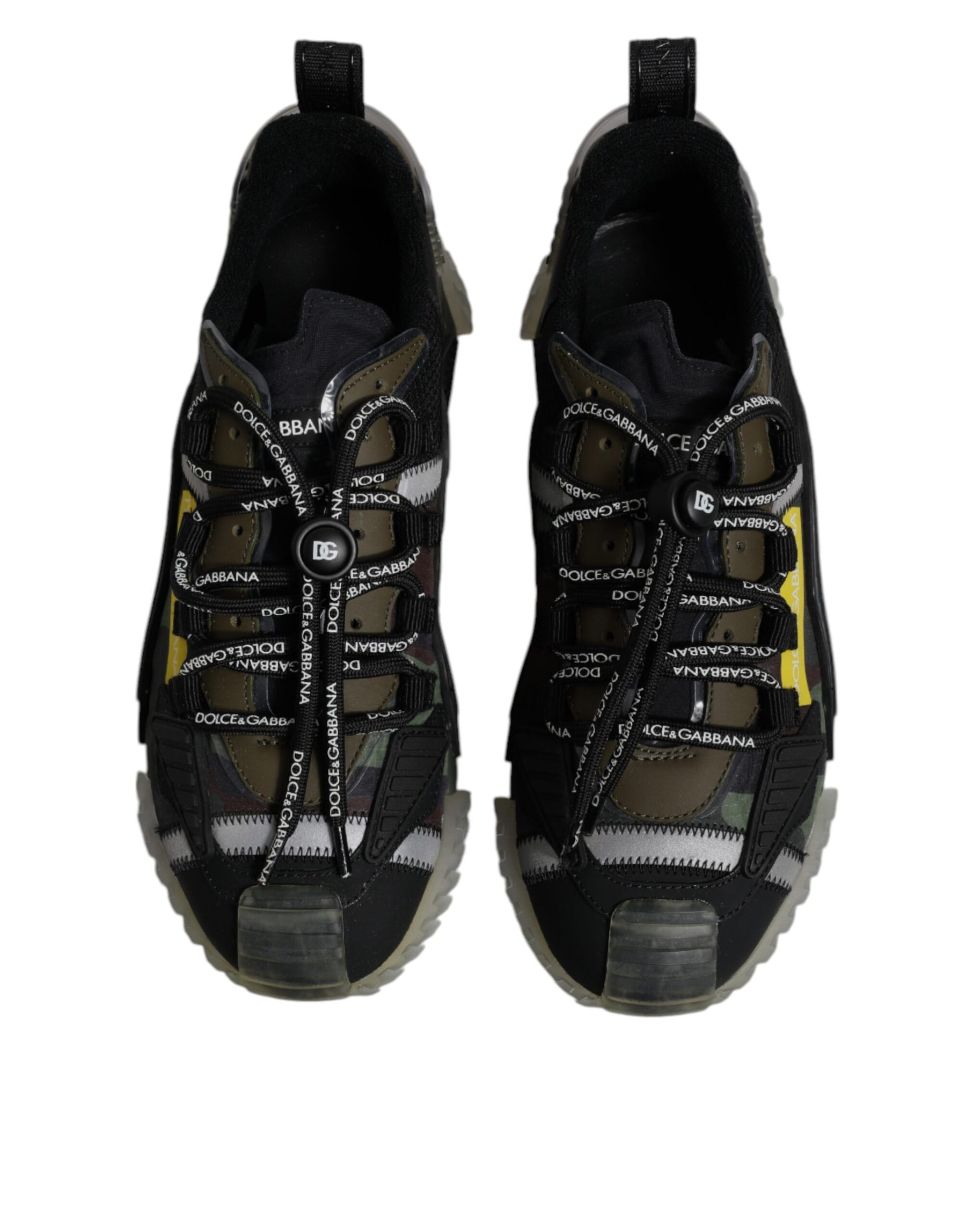 Dolce & Gabbana Black Green Camo NS1 Low Top Sneakers Shoes | Regal Royce