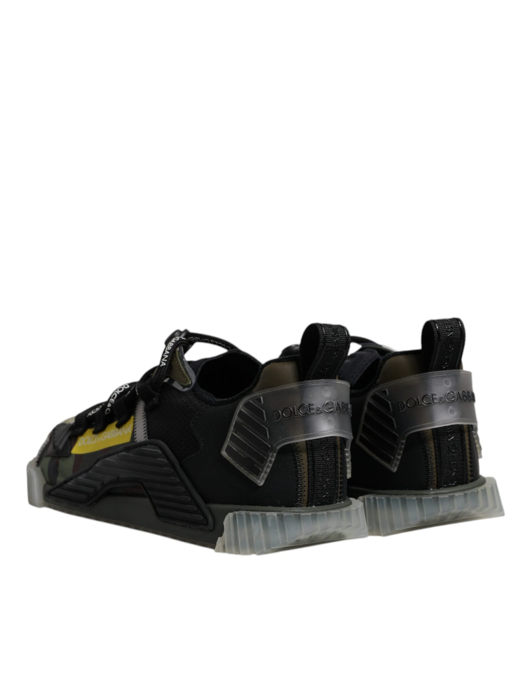 Dolce & Gabbana Black Green Camo NS1 Low Top Sneakers Shoes | Regal Royce