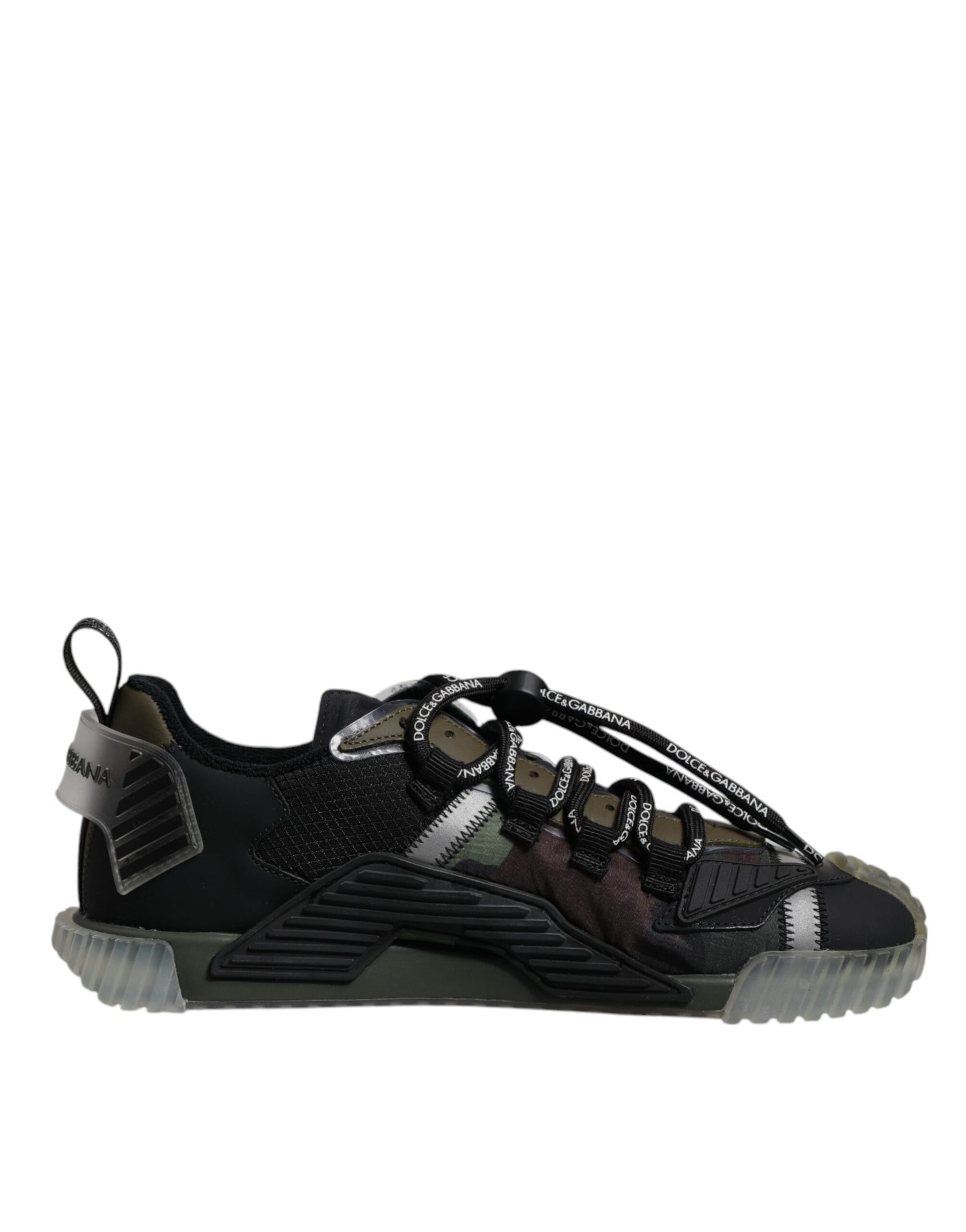Dolce & Gabbana Black Green Camo NS1 Low Top Sneakers Shoes | Regal Royce