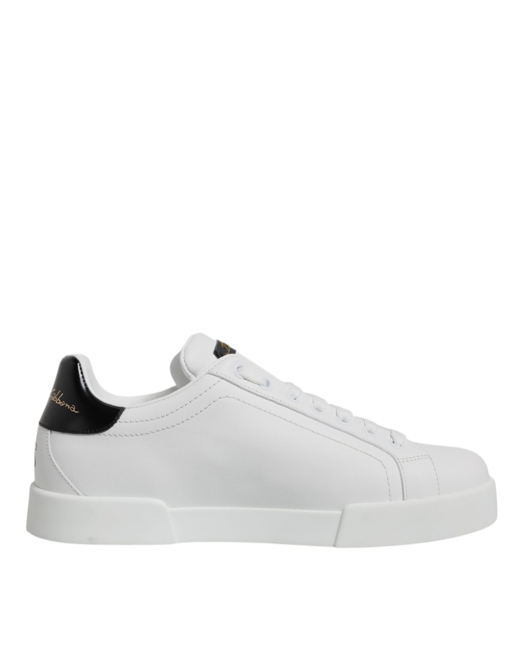 Dolce & Gabbana White Leather Low Top Lace Up Sneakers Shoes | Regal Royce
