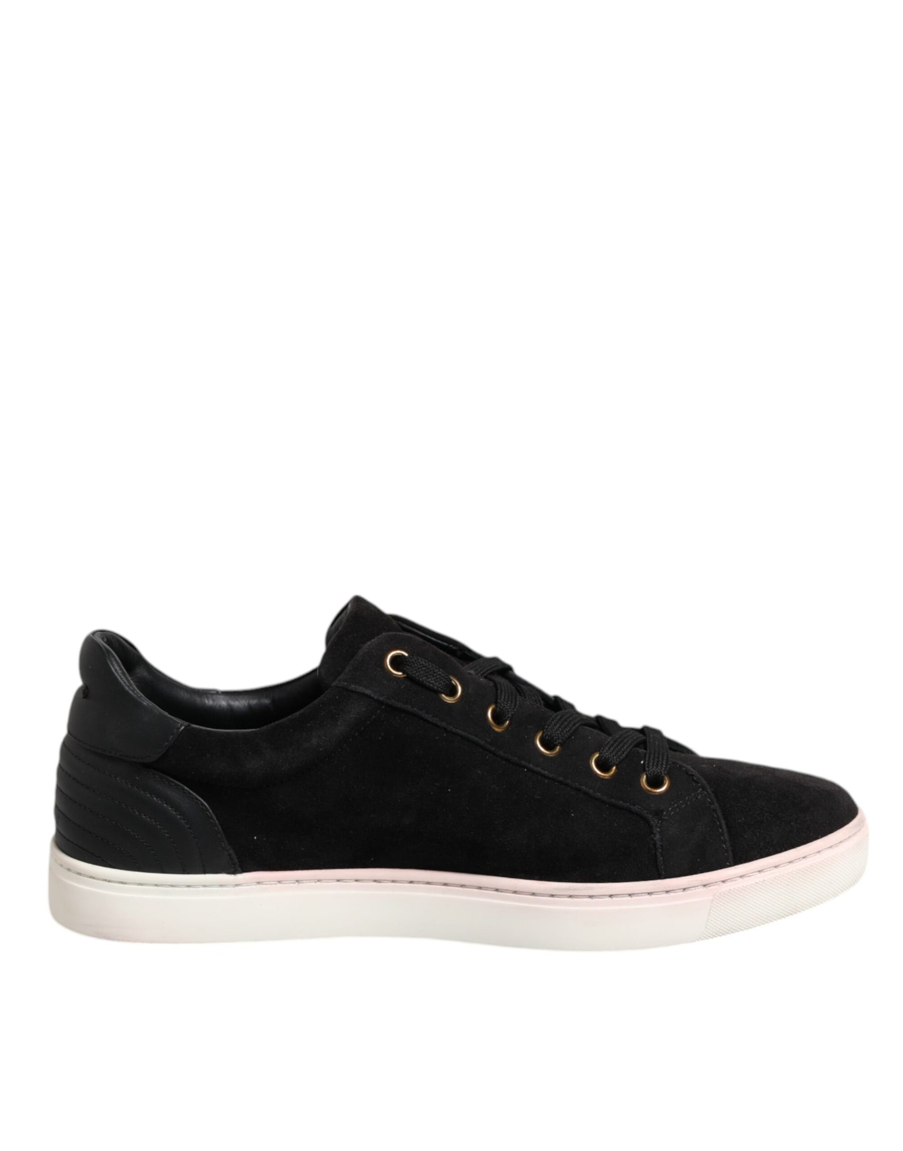 Dolce & Gabbana Black Logo Suede Leather Men Sneakers Shoes | Regal Royce